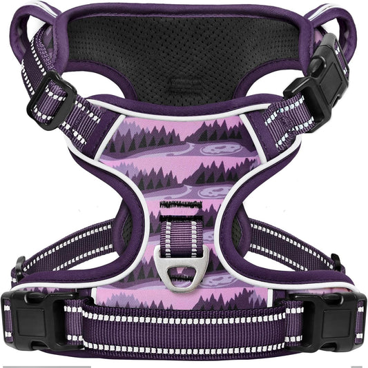 Timos Dog Harness,No-Pull Pet Harness Adjustable Soft Padded Dog Vest,Reflective No-Choke Pet Oxford Vest with Easy Control Handle for Small Dogs,Moon Night,S