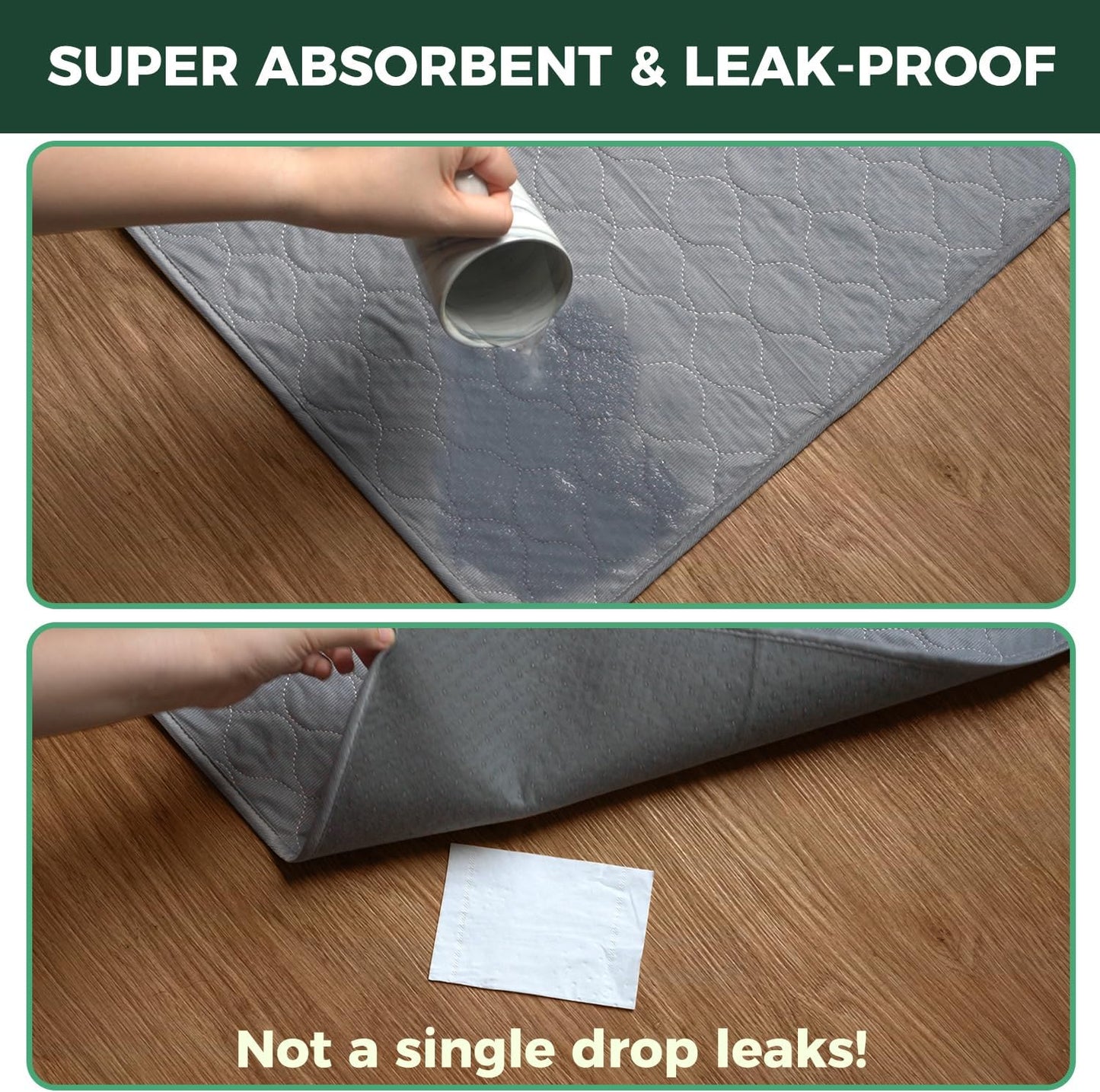 FXW Washable Pee Pads for Dogs, Puppy Pads with Super Absorbent, Specifically Designed for FXW Rollick/Homeplus 24inch 8 Panels Dog Playpen, 63" Square, Gray, 1 Pack