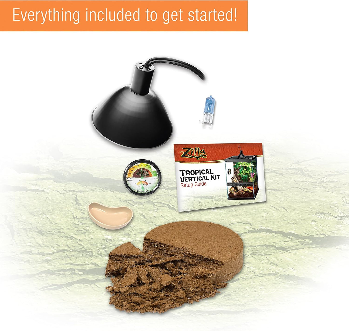 Zilla 11 Gallon Glass Tropical Vertical Habitat Starter Kit for Small Tree Dwelling Reptiles & Amphibians