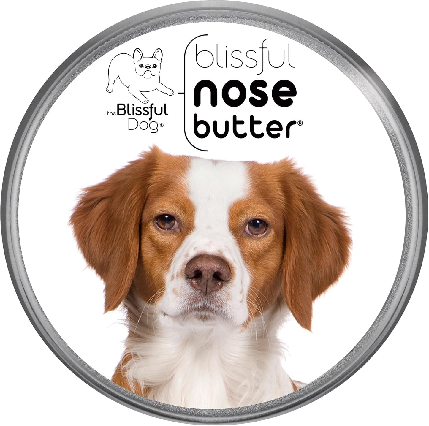The Blissful Dog Brittany Spaniel Nose Butter for Dry, Cracked Skin, Lick-Safe Dog Nose Balm with Moisturizing Shea Butter, Almond, Olive, and Essential Oils, Pet Supplies, Uncented, 8 oz.