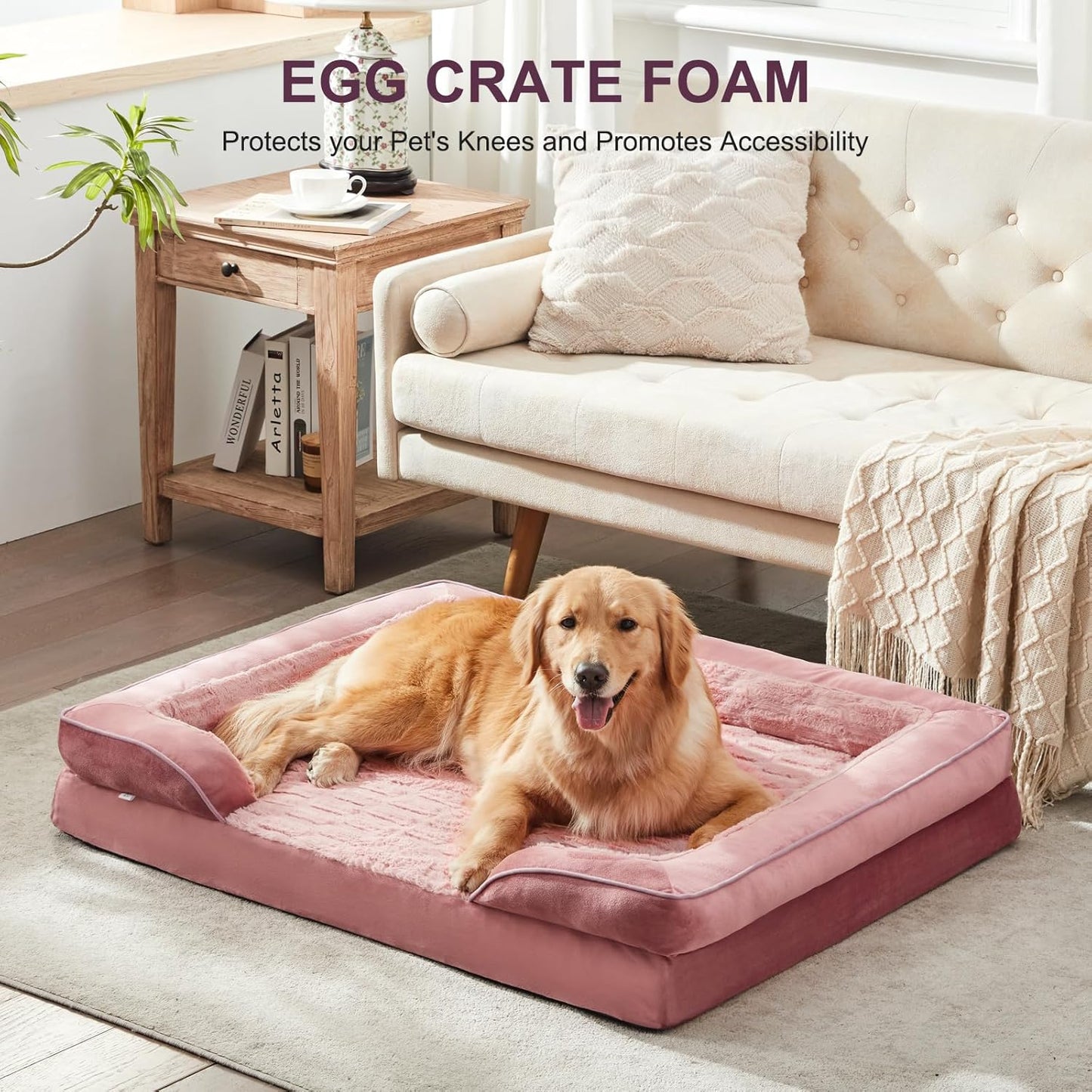 FURTIME Orthopedic Dog Bed for Extra Large Dogs - XL Waterproof Dog Sofa Bed, Ultra Comfy Supportive Foam Pet Bed with Removable Washable Cover, Jumbo Dog Bed with Nonskid Bottom