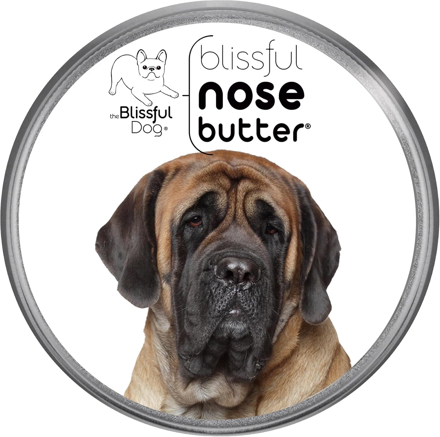 The Blissful Dog Mastiff Nose Butter for Dry, Cracked Skin, Lick-Safe Dog Nose Balm with Moisturizing Shea Butter, Almond, Olive, and Essential Oils, Pet Supplies, Uncented, 1 oz.