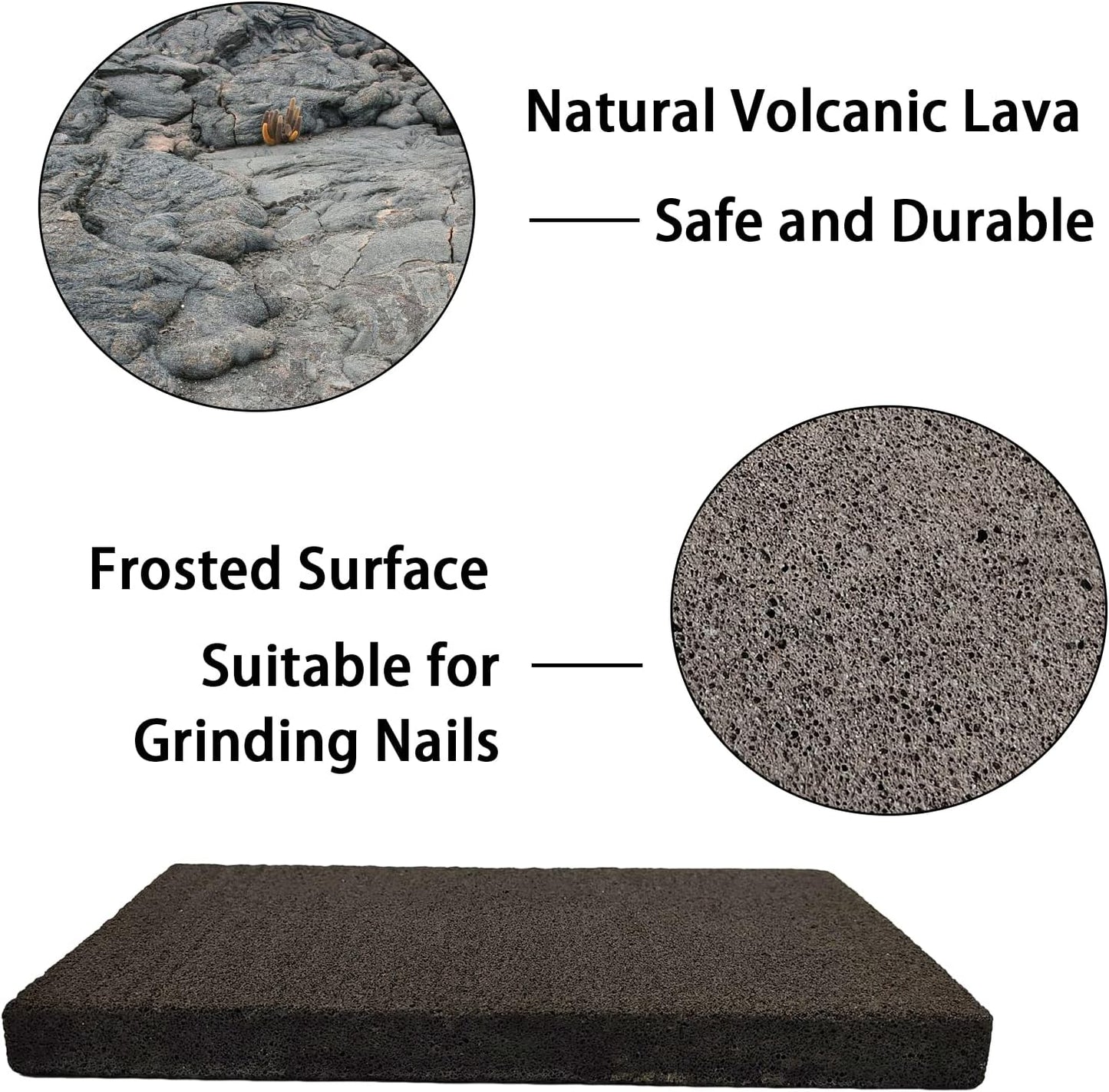 BNOSDM Rabbit Grinding Claw Pads 2 Pack Bunny Scratch Foot Pads Natural Hamster Lava Stone for Teeth Grinding Black Guinea Pig Scratching Board Chew Toy for Ferret Chinchilla Mouse