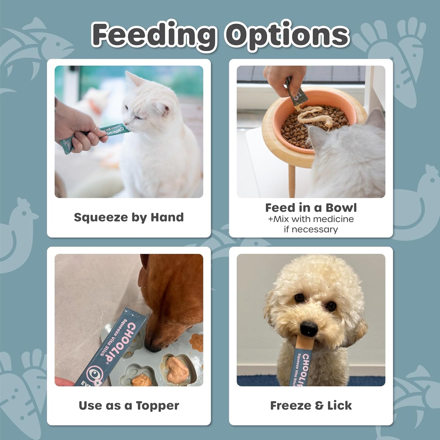 Squeeze Vita Stick Lickable Treats for Dogs & Cats. 7 Eye Health Sticks with Essential multivitamins. Soft and Tasty Paste for All Life Stages, Supporting Eyes Health