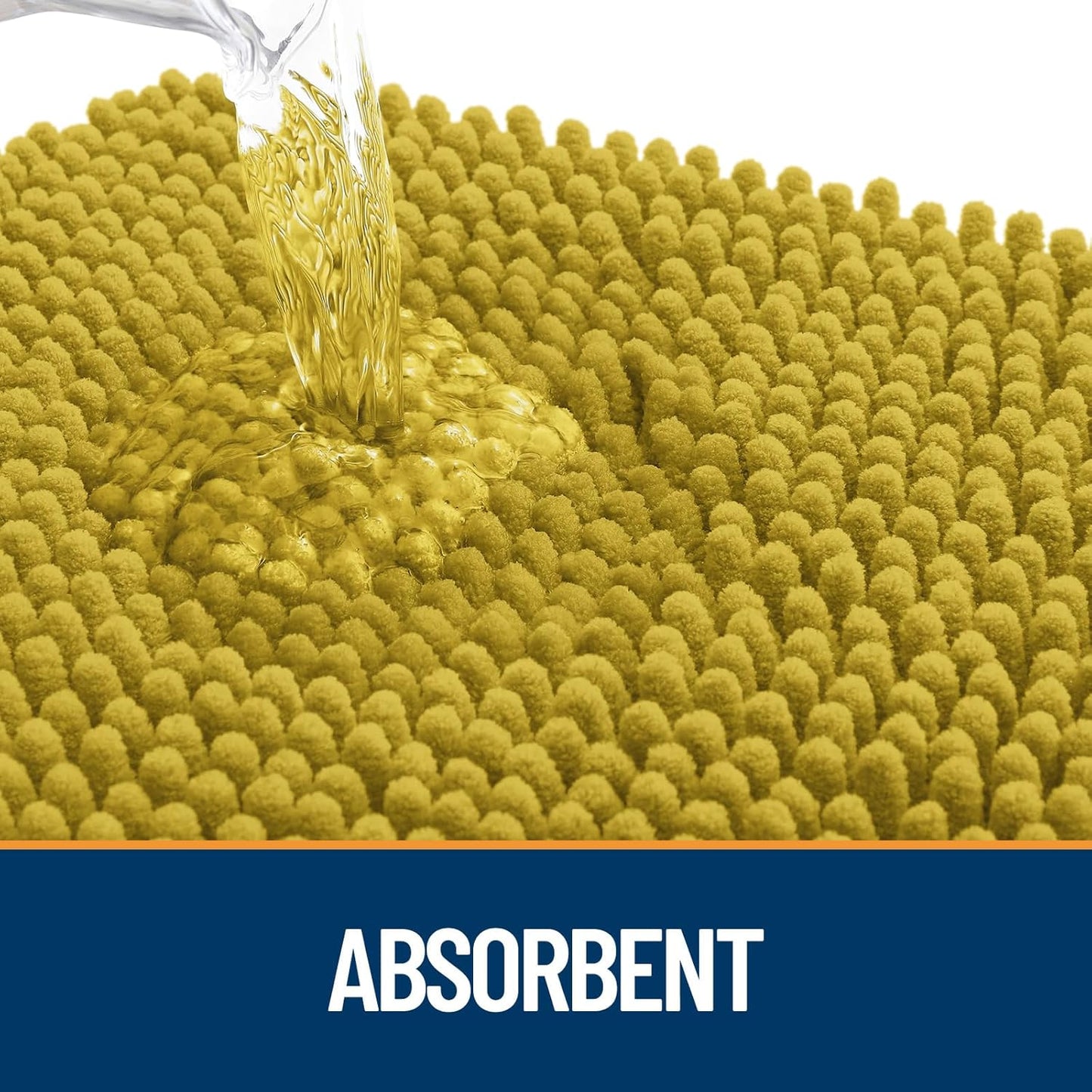 OLANLY Dog Door Mat for Muddy Paws 24x16, Absorbs Moisture and Dirt, Absorbent Non-Slip Washable Doormat, Quick Dry Chenille Mud Mat, Entry Indoor Entryway Carpet for Inside Floor, Mustard Yellow