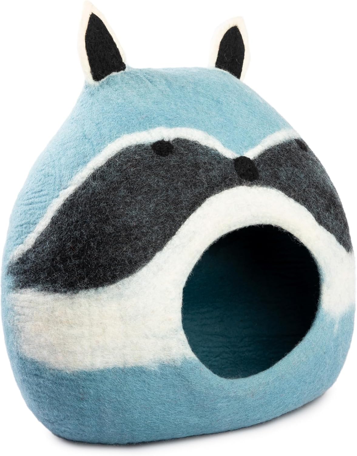 Luxurious Eco-Friendly Merino Wool Cat Cave Bed Sloth - Foldable Hideaway Pod for Indoor Cats - Premium Felt Kitten Beds - Covered Cat House for Ultimate Cozy Comfort by Woolygon