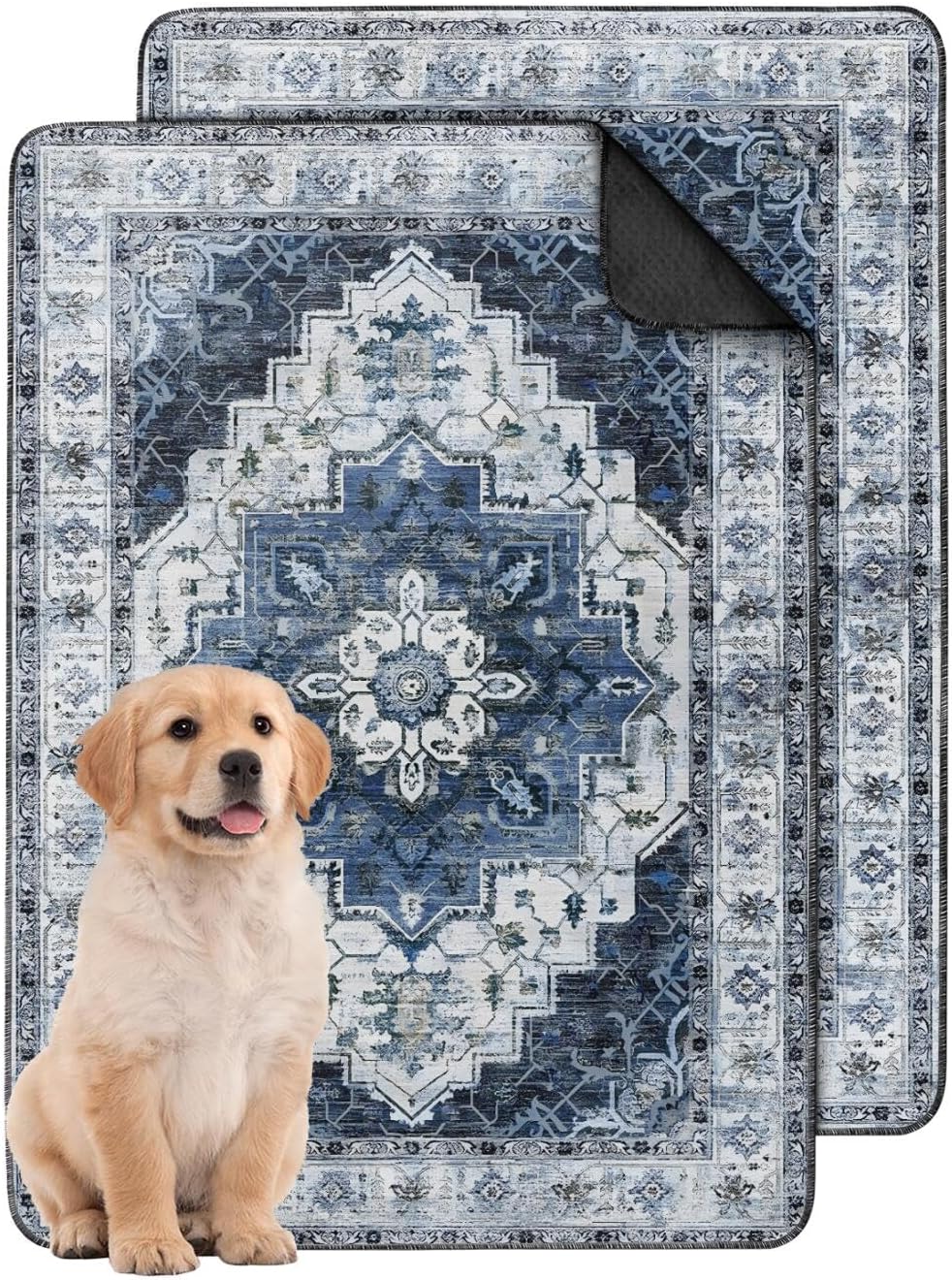 Washable Pee Pads for Dogs 2 Pack, Absorbent Reusable Puppy Pads Waterproof, Leakproof & Non-Slip Whelping Pad, Potty Training Pads for Dogs Playpen Mat 24x36