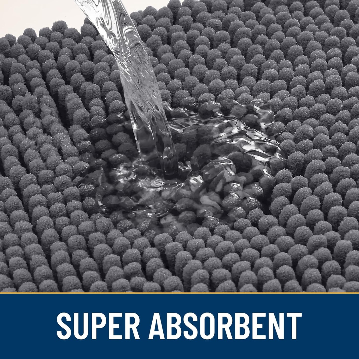 Smiry Dog Door Mat for Muddy Paws 47x24, Absorbs Moisture and Dirt Doormat, Non-Slip Washable Quick Dry Chenille Front Door Mat Indoor Entrance, Entryway Carpet for Inside Floor, Dark Grey