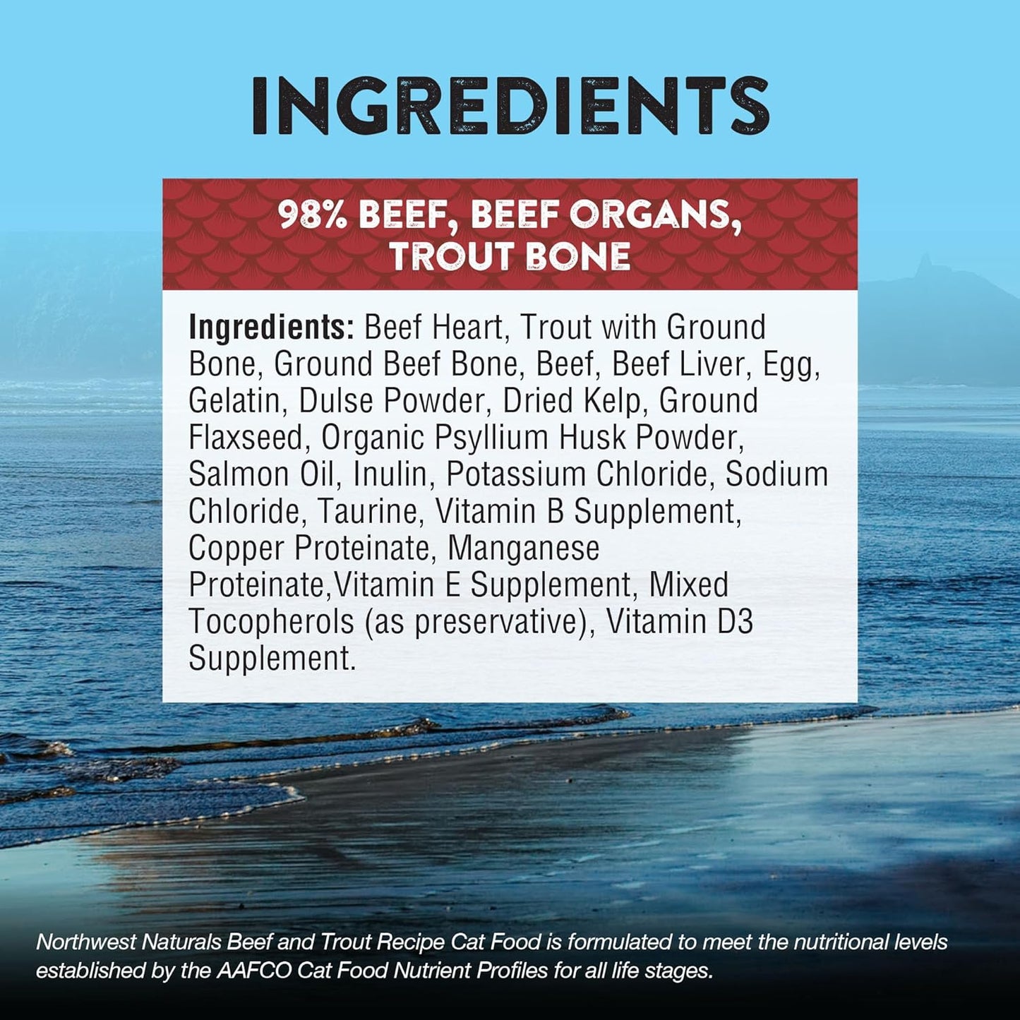 Northwest Naturals Freeze-Dried Beef & Trout Cat & Kitten Food, Bite-Sized Nibbles, Healthy, Limited, Human-Grade Ingredients, All-Natural, High-Protein Raw Diet, Complete & Balanced, Grain-Free 11 oz