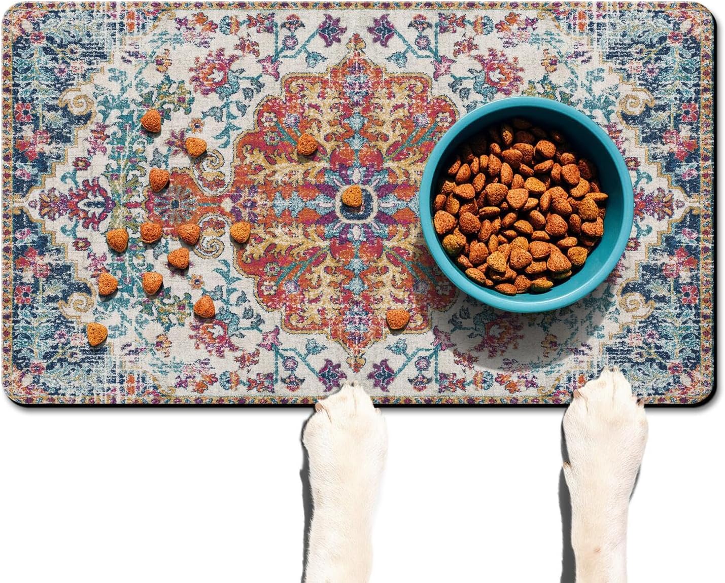 Pet Feeding Mat for Floors Waterproof Dog Mat for Food and Water Absorbent Quick Dry Non Slip mat for Cat Bowls