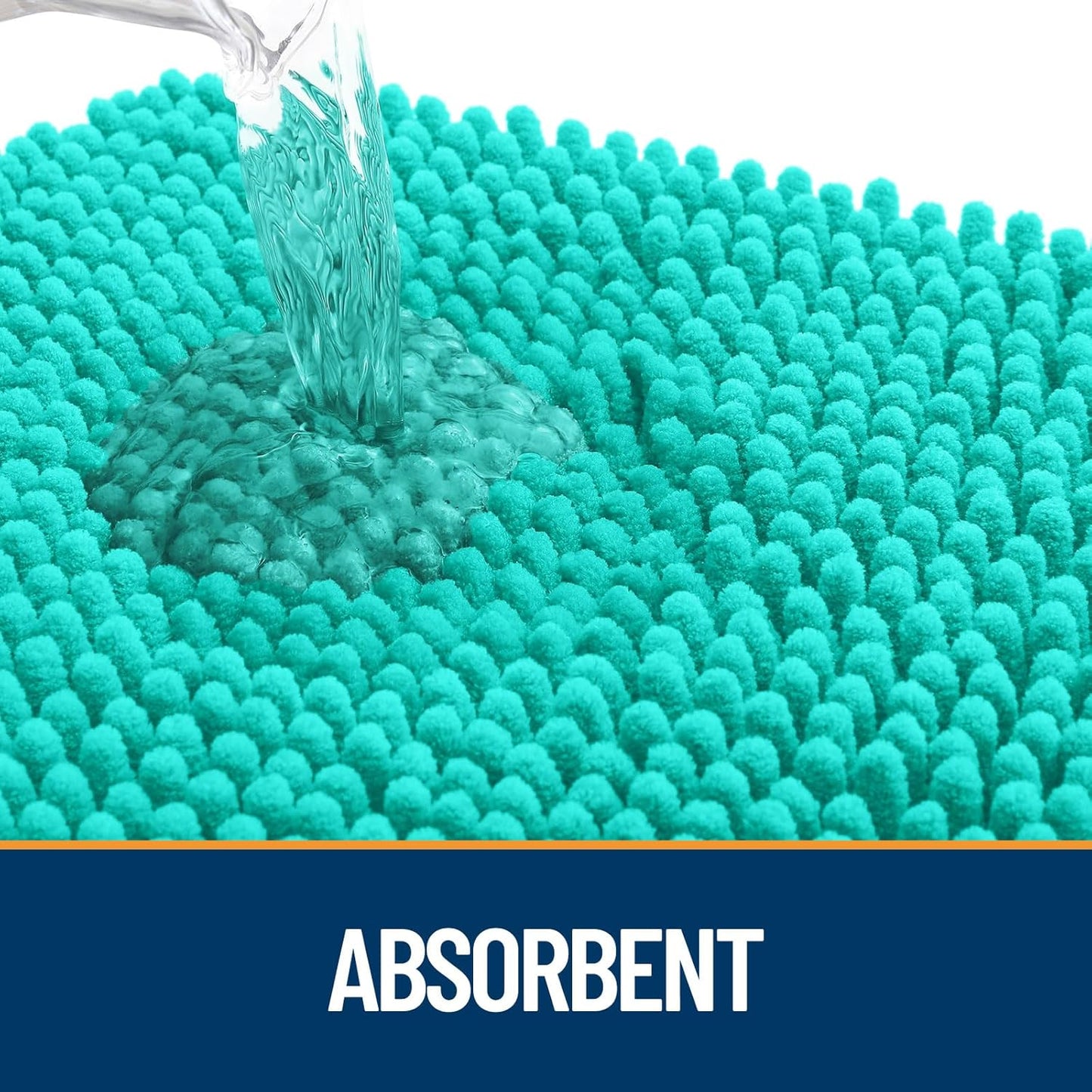 OLANLY Dog Door Mat for Muddy Paws 47x17, Absorbs Moisture and Dirt, Absorbent Non-Slip Washable Doormat, Quick Dry Chenille Mud Mat for Dogs, Entry Indoor Entryway Carpet for Inside Floor, Teal