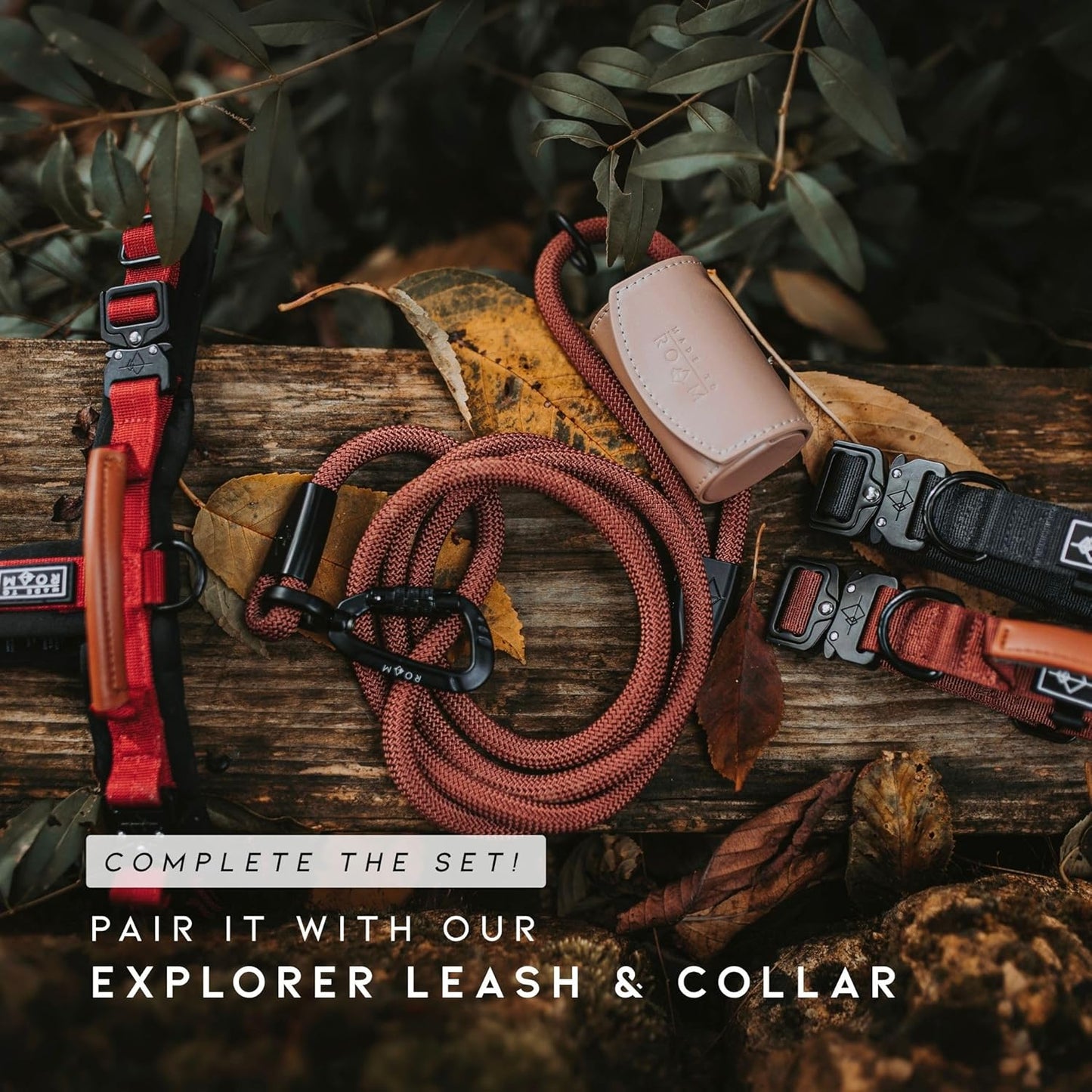 MADE TO ROAM Premium Explorer Harness - Y-Shaped Dog Harness with Adjustable Durable Nylon, Soft Padding, Metal Buckles and Leather Handle for Small, Medium, Large Dogs (New York Afterlight, Size 7)