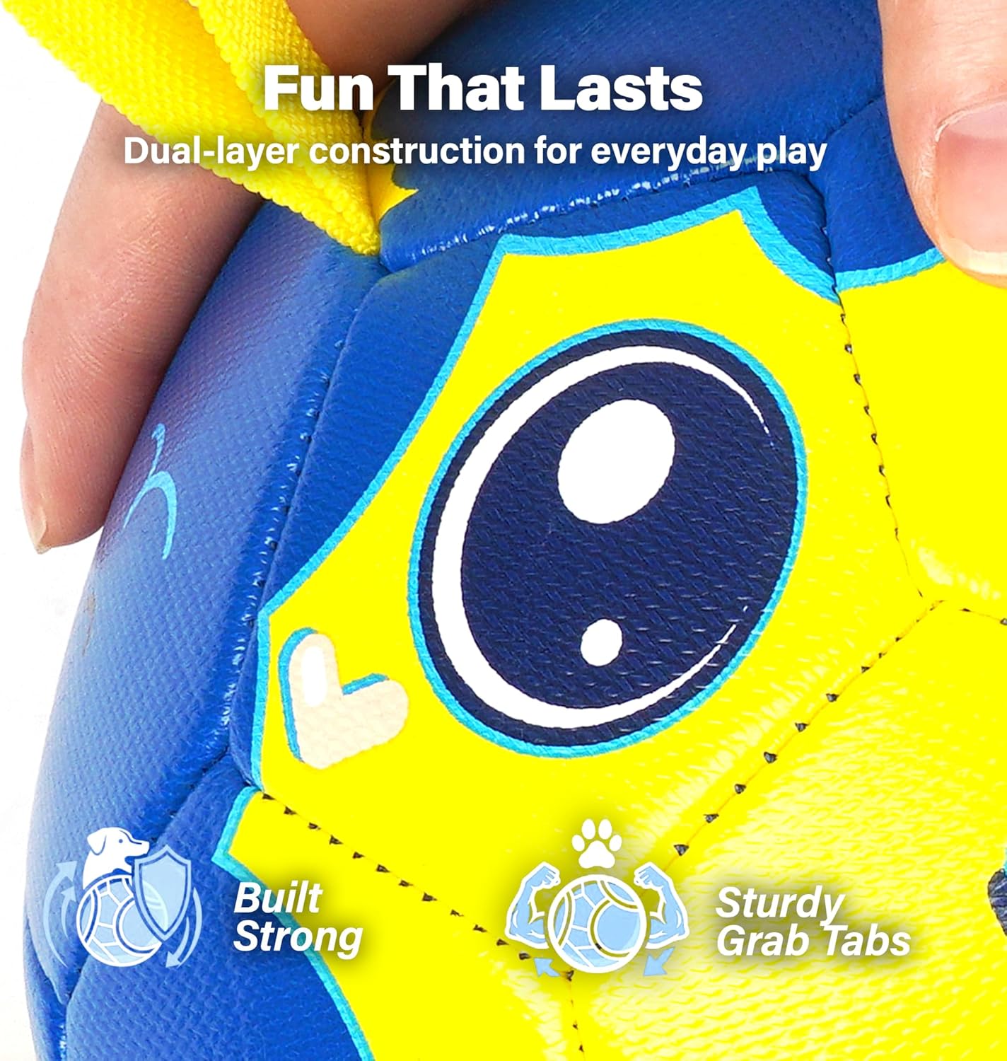 Race&Herd 8" Jolly Soccer Ball for Dogs - Tough Durable Dog Ball Toy with Straps, Pet Bouncy Herding Balls for Dogs, Floating Dog Balls with Tags for Water Fetch (BaaBaaBall, Mama Sheep)