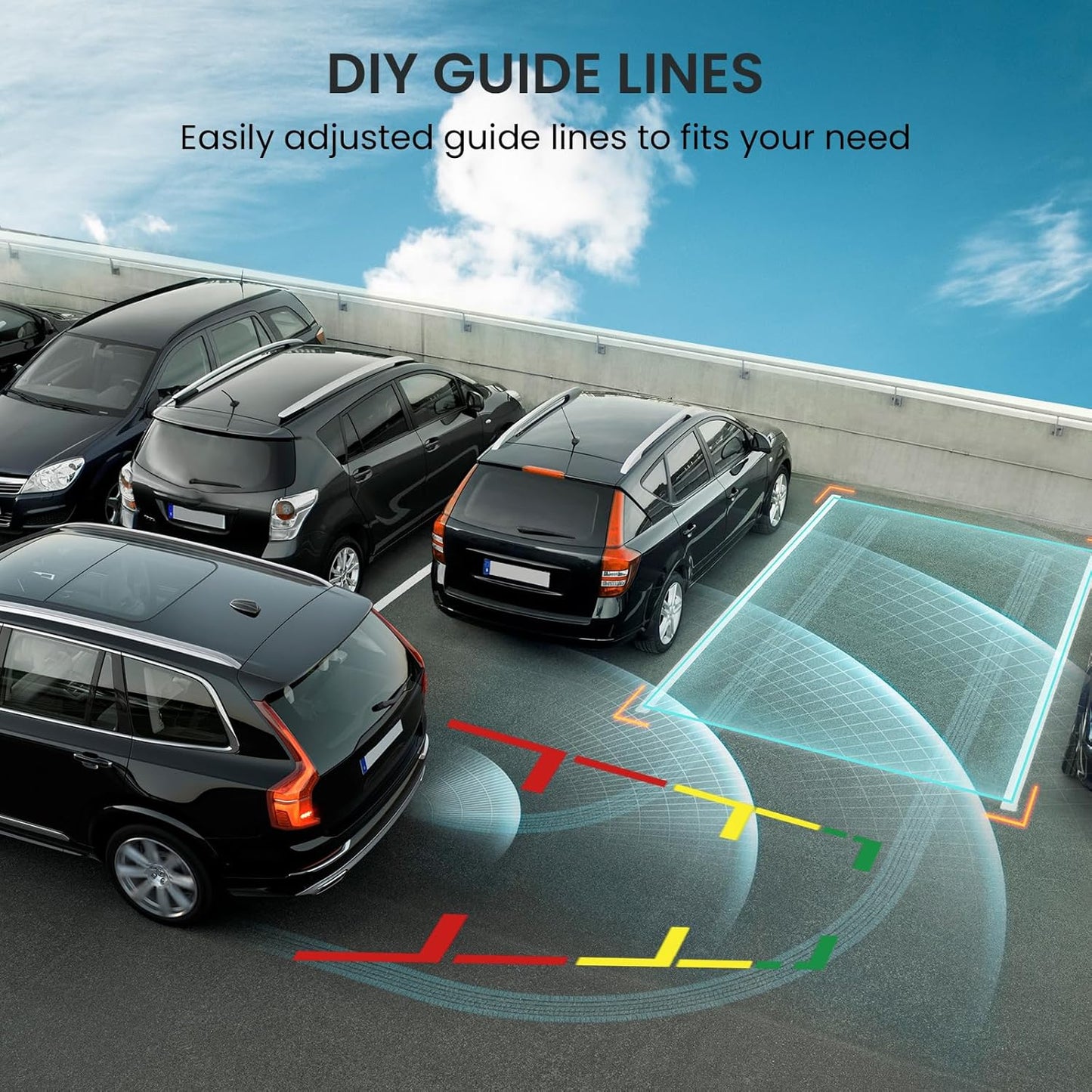 5'' HD 1080P Backup Camera, Backup Camera for Car, Reverse Rear Camera with Night Version 130° Wide Angle, Waterproof, Strong Signal for Car, Van, Truck, Trailer