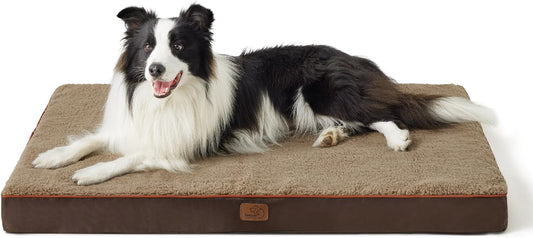 Bedsure XL Dog Beds Large Sized Dog -Orthopedic Flat Extra Large Pet Beds with Removable Washable Cover, Egg Crate Foam Mat, Suitable for Pet Up to 100 lbs