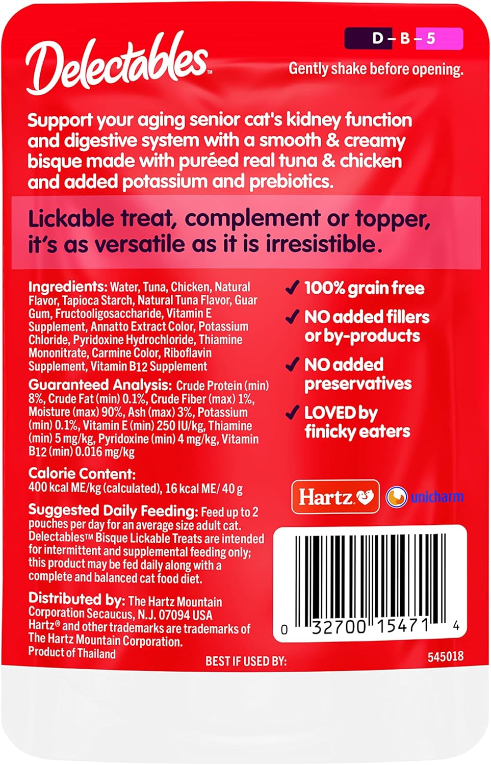 Delectables Lickable Wet Cat Treats - Tuna & Chicken, 1.4 Ounce (Pack of 12)