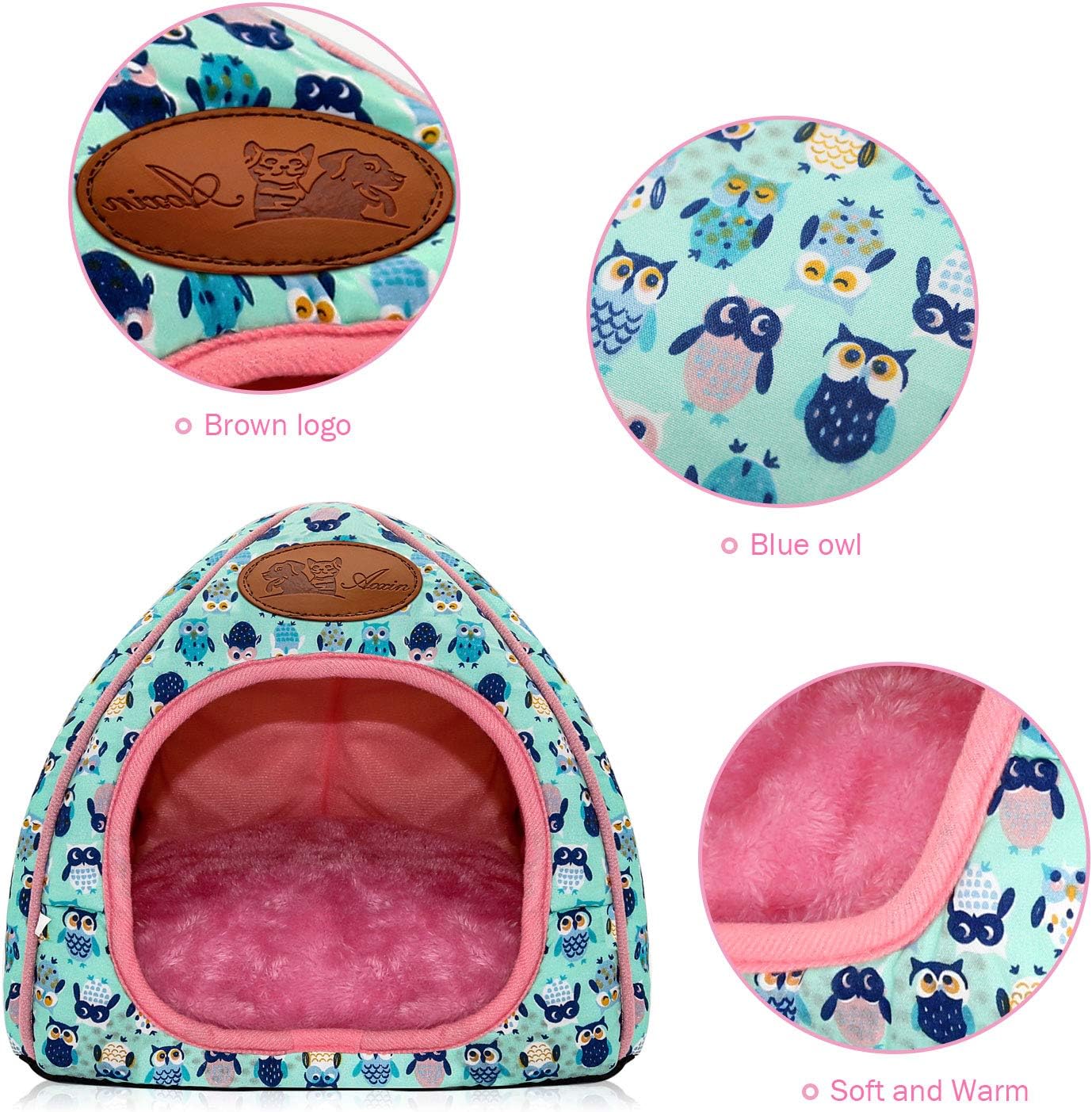 BWOGUE Guinea Pig House Bed Cozy Hamster Cave Large Hideout for Dwarf Rabbits Hedgehog Bearded Dragon Winter Nest Hamster Cage Accessories