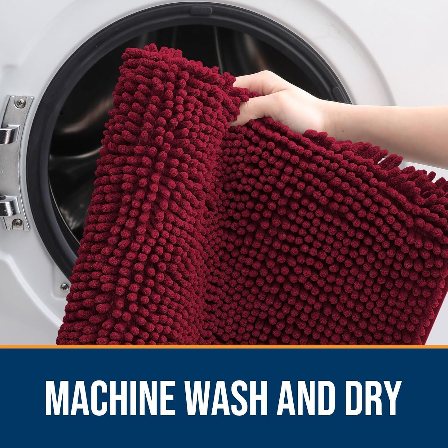 OLANLY Dog Door Mat for Muddy Paws 44x32, Absorbs Moisture and Dirt, Absorbent Non-Slip Washable Doormat, Quick Dry Chenille Mud Mat for Dogs, Entry Indoor Entryway Carpet for Inside Floor, Burgundy