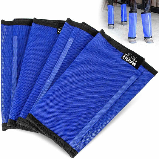 Jeffers Romper Stomper Fly Boots for Horses - Grey, Large – Breathable Mesh Leg Wraps for Insect Protection, Stable Accessories for Summer Turnout, Ride Gear, Horse Hoof & Leg Care - 4 Pack