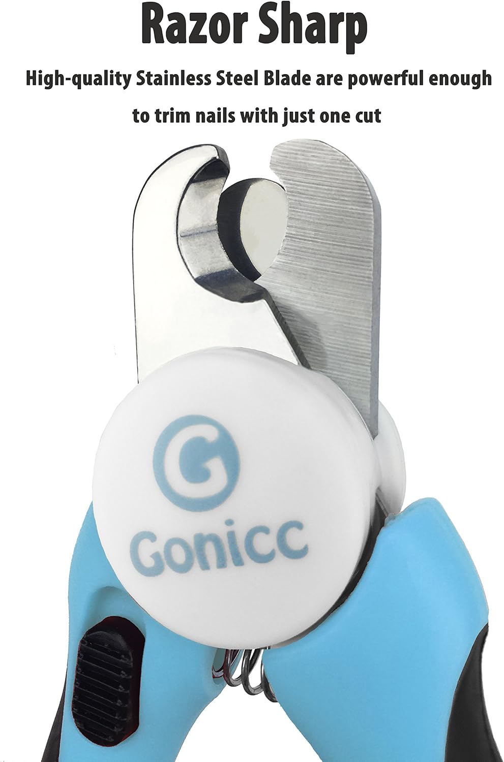 gonicc Professional Small Dog and Cat Nail Clippers Sharp Stainless Steel Pet Nail Trimmers(with Free Nail File in Handle), with Safety Guard to Avoid Overcutting