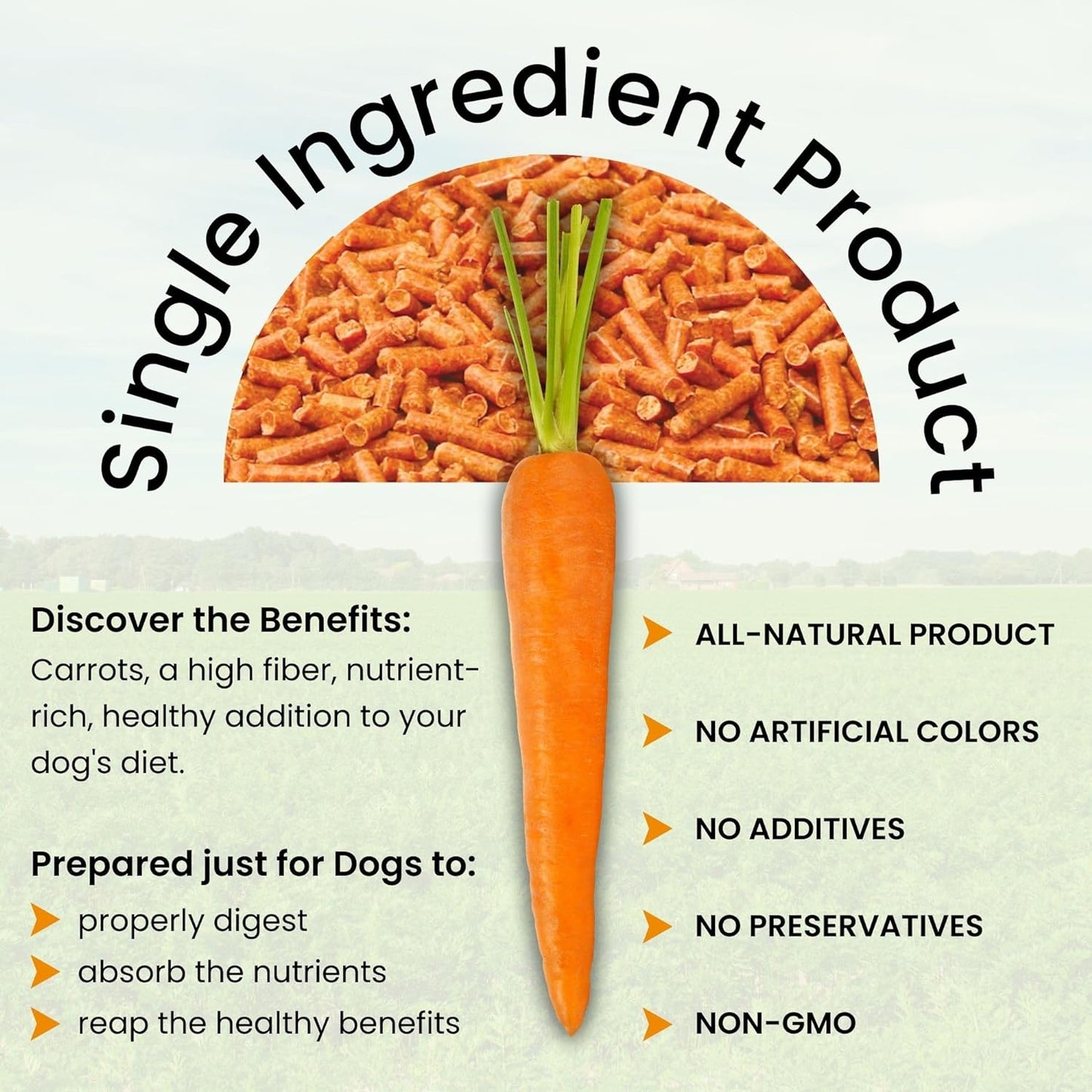 Olewo Original Carrots for Dogs – Fiber for Perfect Poop, Dehydrated Dog Food Toppers for Picky Eaters, Natural Skin & Coat Support, Multivitamin, Probiotics for Digestive & Gut Health, 1 lb