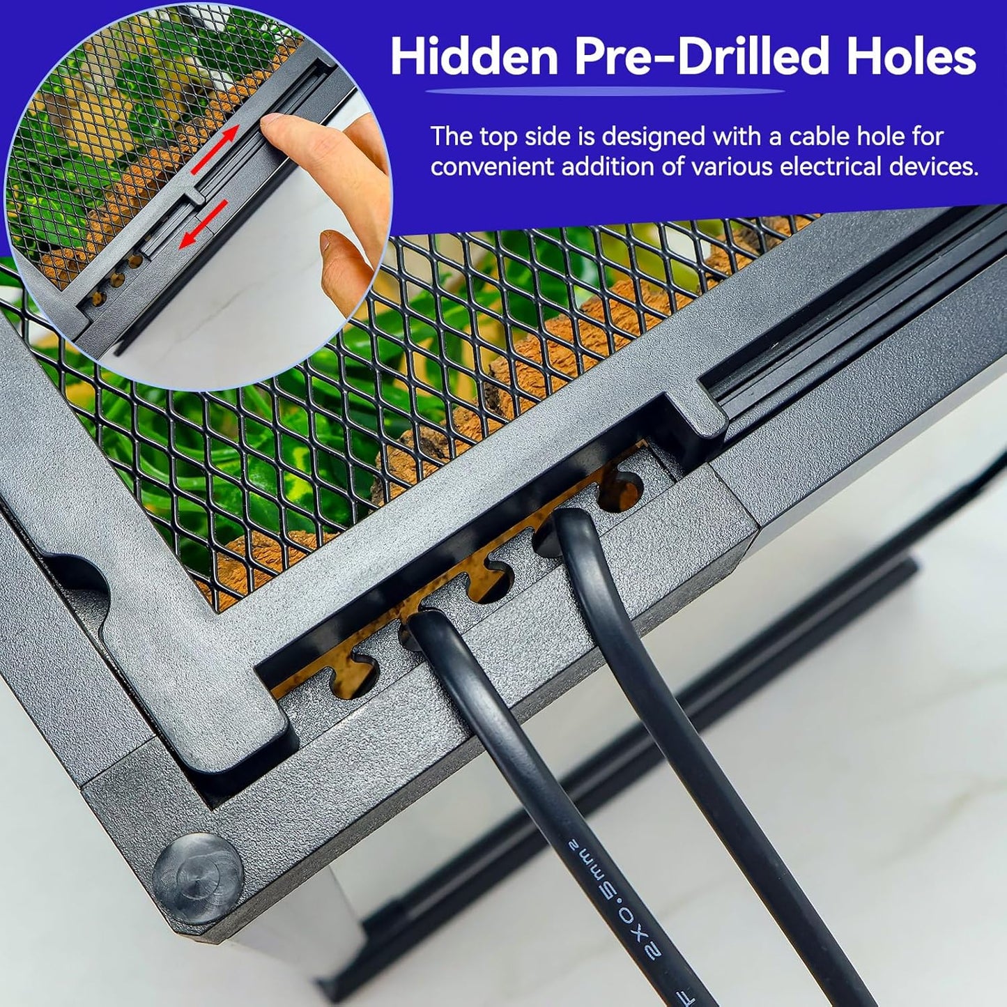 360° Clear View 12 Gallon 18x12.6x12.6 Glass Reptile Terrarium Suitable for Bearded Dragon, Chameleon, Crested Gecko, Multi-Pet Enclosure with Front Door, Excellent Ventilation, Hidden Wiring Holes