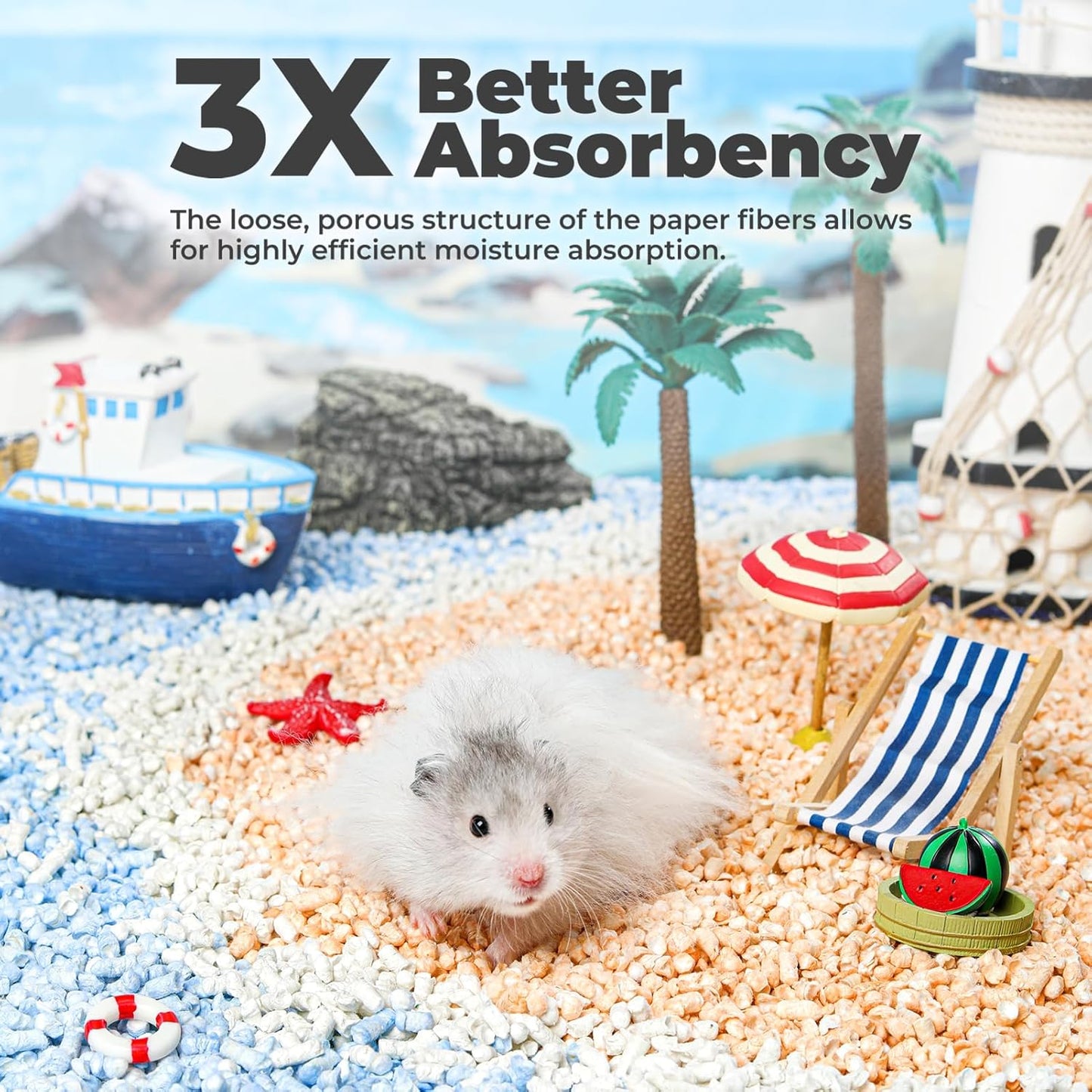 mini&moe Small Animal Paper Pellet Bedding: Odor & Moisture Absorbent Natural Paper Pellet Bedding - for Guinea Pigs, Hamsters, and Rabbits, 1.98lb