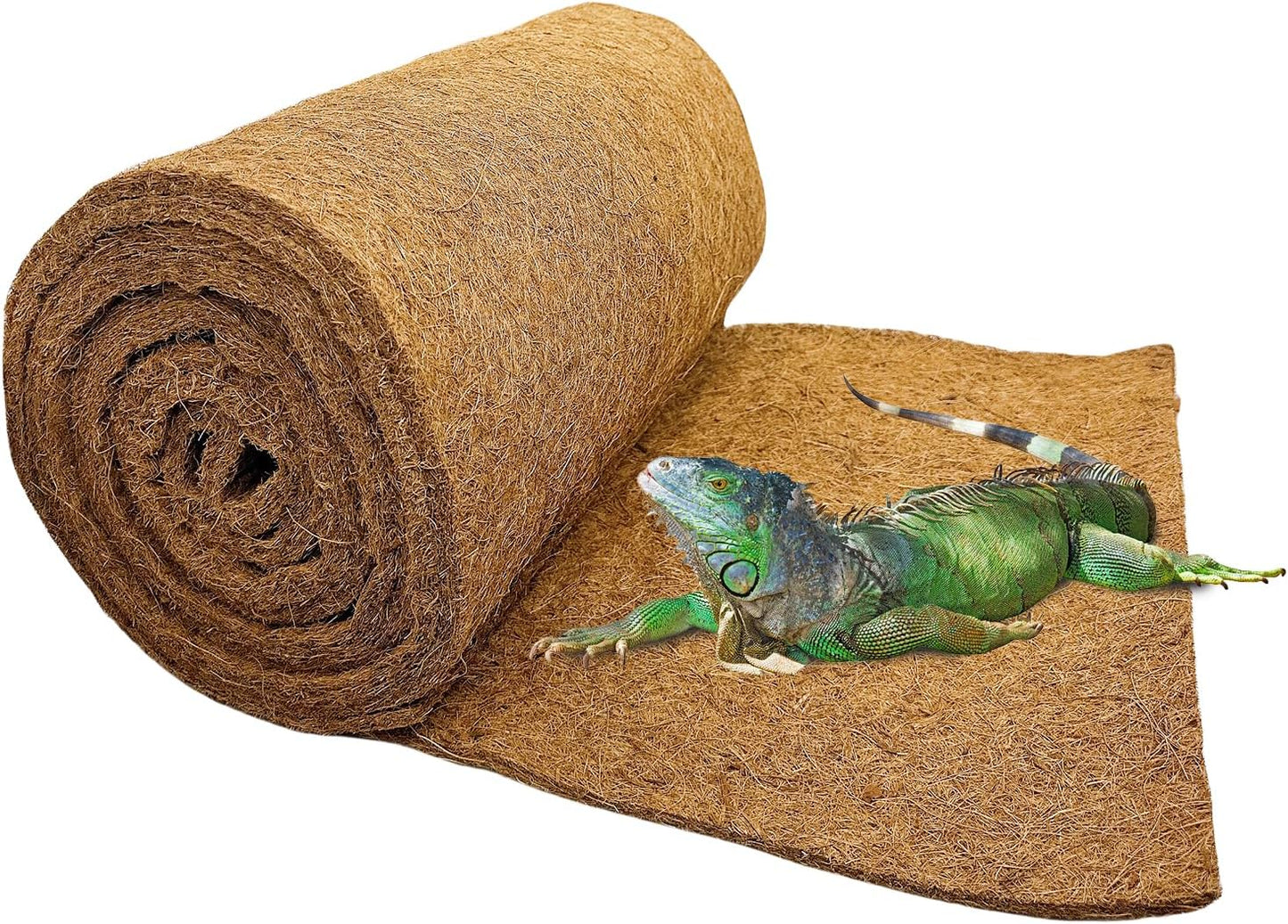 Hamiledyi 118x15.7in Reptile Carpet Coconut Fiber Substrate Large Coco Liner Roll Lizard Cage Mat Natural Coco Fiber Bedding for Bearded Dragon Turtles Iguana Tortoise Pad Garden Decoration