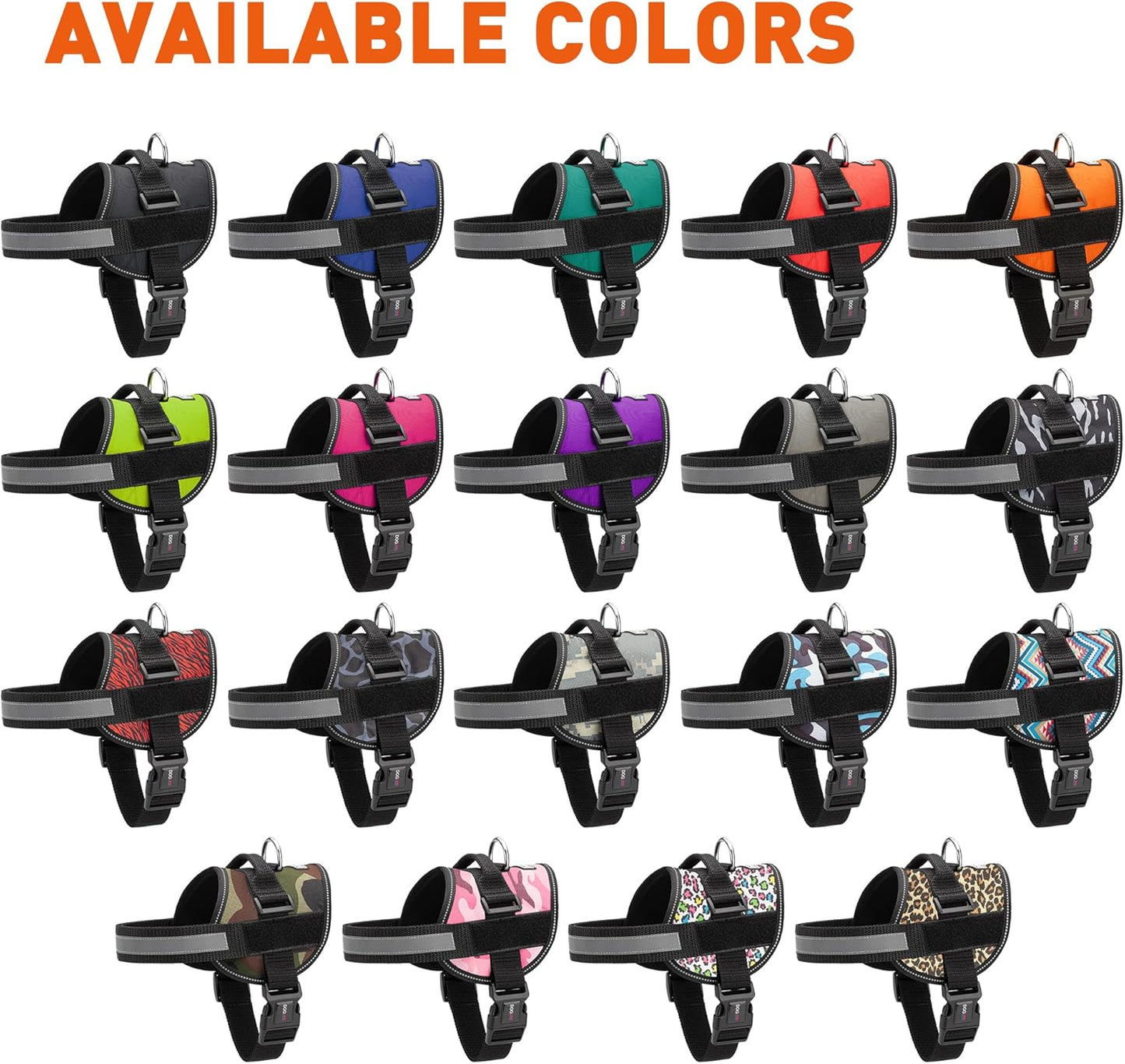 Dogline Dog Harness, Reflective No-Pull Adjustable Vest with Handle for Walking, Training, Breathable, No - Choke Harness for Small, Medium or Large Dogs Room for Patches Zebra Black/White L 27"-34"