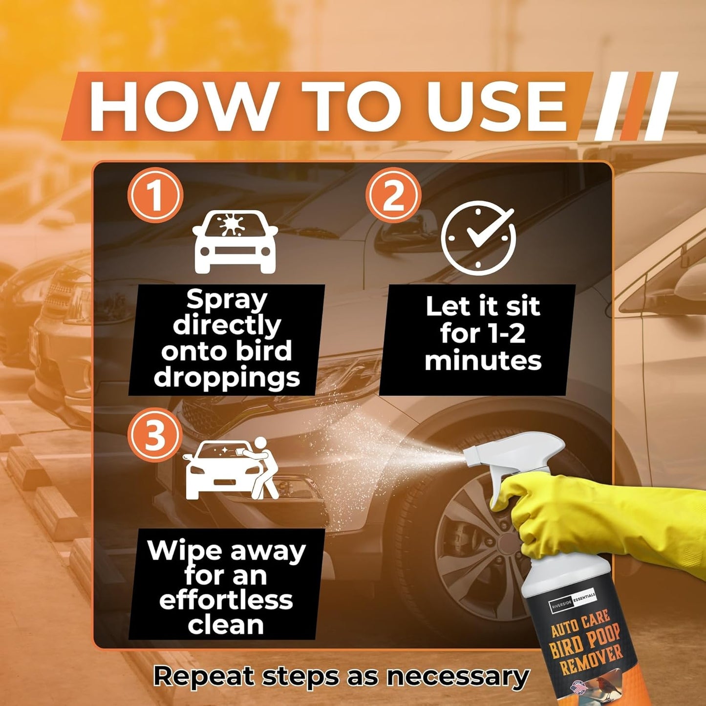 32oz Heavy Duty Bird Poop Remover & Stain Cleaner for Cars and Outdoor Vehicles - Powerful Stain Remover Spray, Safe on Paint, Eco-Friendly Formula for Easy Cleaning and Protection - Made in the USA