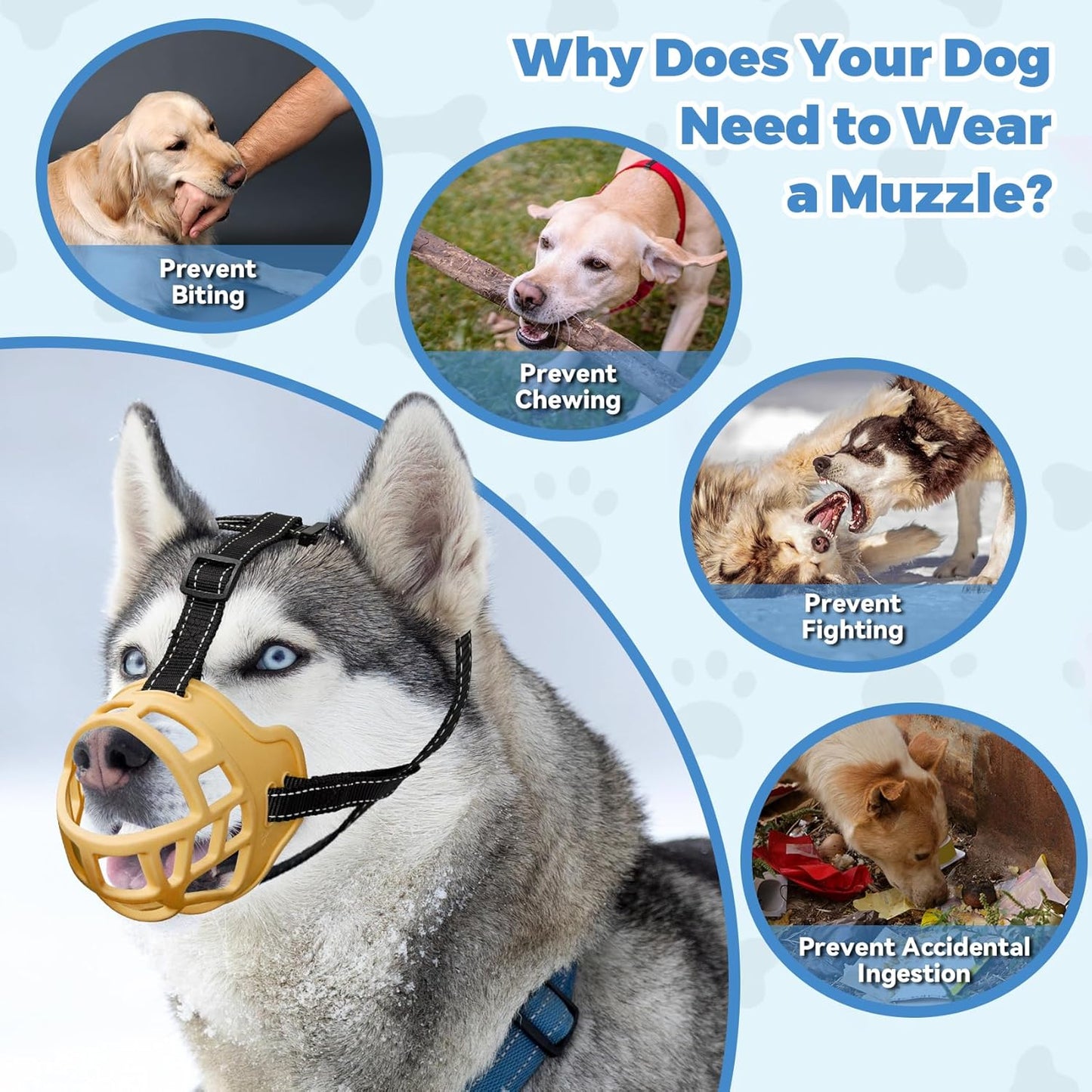 Dog Muzzle for Large Dogs, Breathable Basket Muzzles for Small, Medium and X-Large Aggressive Dog, Allows Panting Drinking, Suitable for Grooming Trimming Training (6, Luminous Orange)