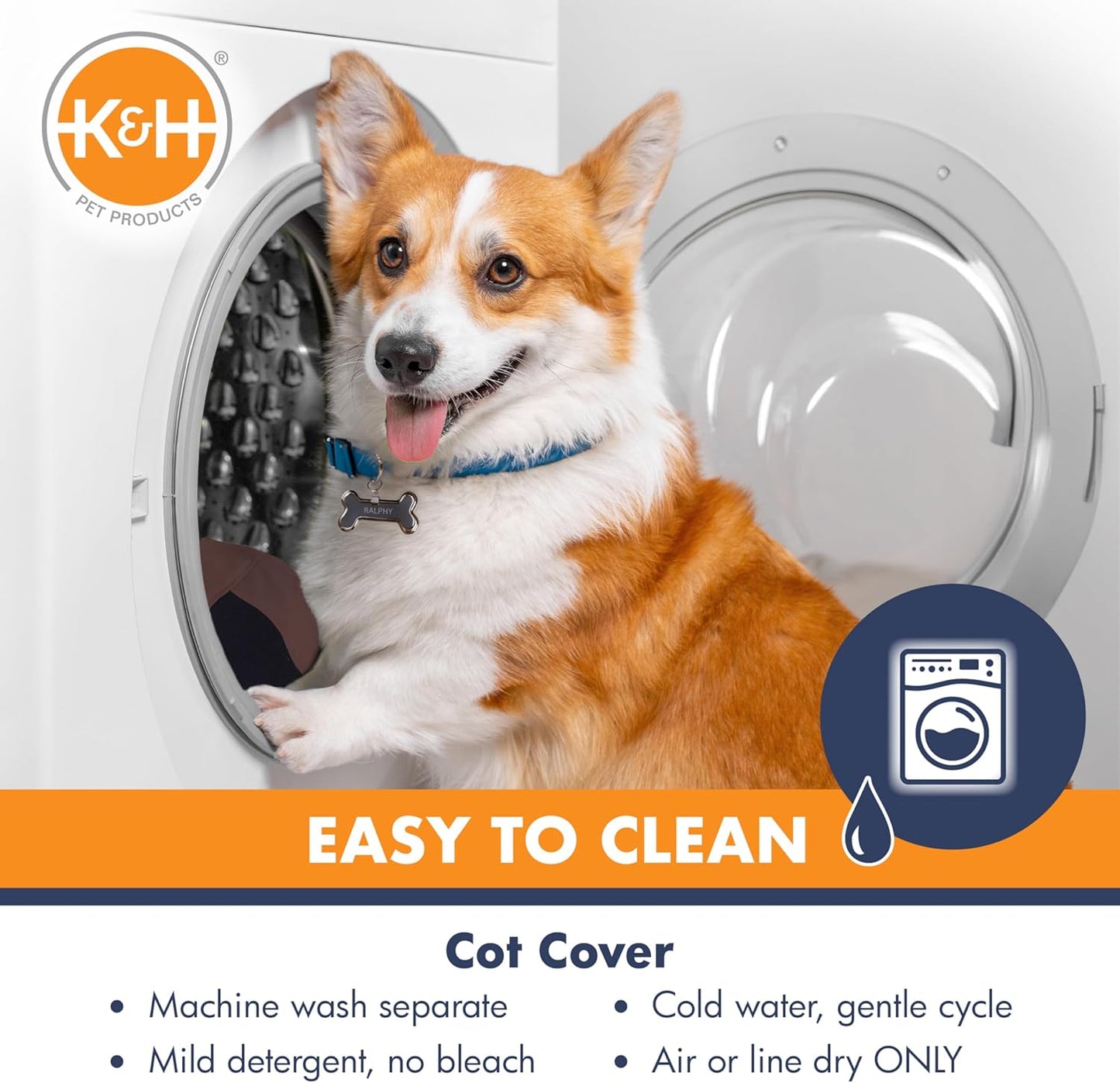 K&H Pet Products Outdoor Elevated Dog Cot, Breathable Cooling Elevated Cot Hammock Pet Bed for XL Dogs, Washable Mesh Cover, Raised Metal Frame, Collapsible, Portable - Jumbo 56 X 38in Charcoal