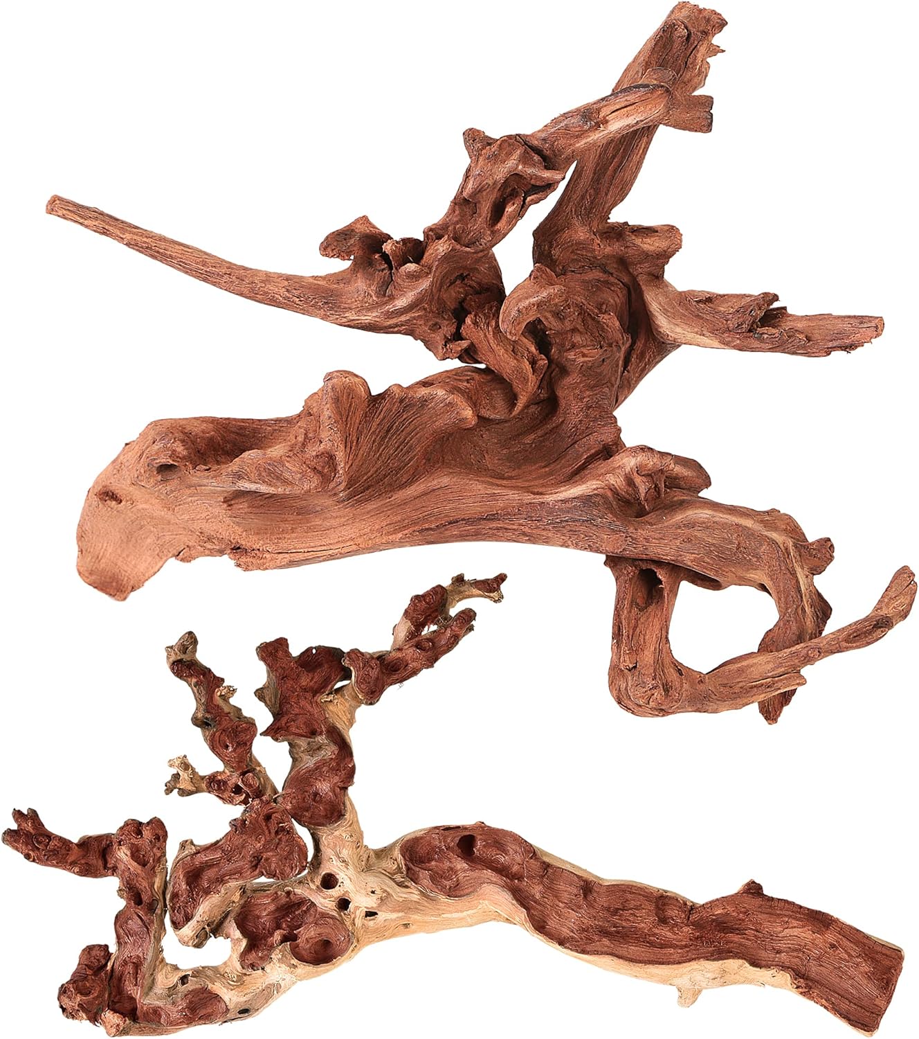 majoywoo Natural Large Coral Driftwood for Aquarium Decor Reptile Decor, Assorted Driftwood Branch 9-14" 2 Pcs, Fish Tank Decoration…