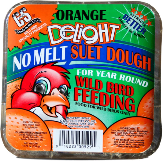 C&S Orange Delight No Melt Suet Dough 11.75 Ounces 8 Pack