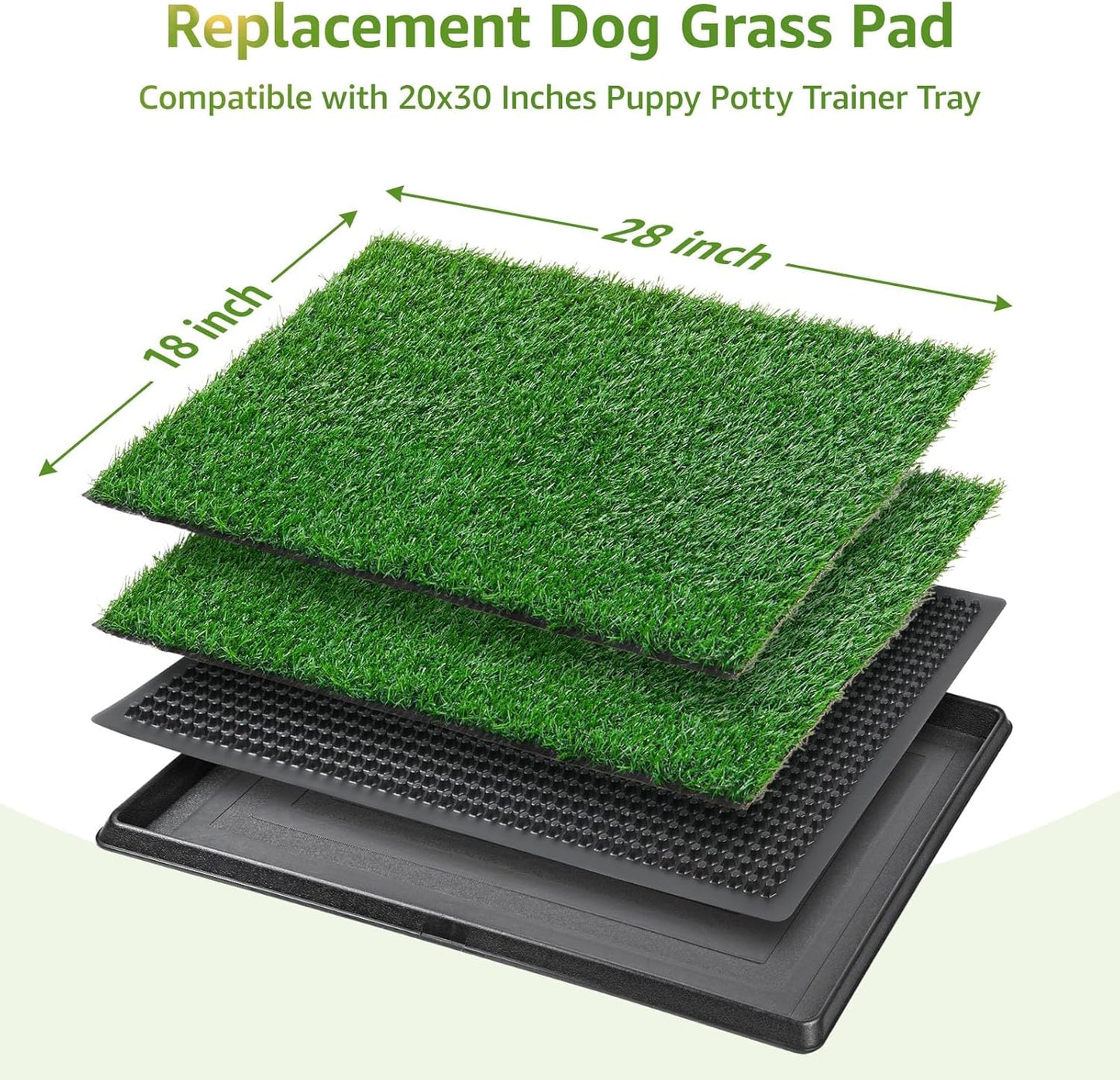 LOOBANI Dog Grass Pee Pads, Artificial Dog Grass Pads for Potty Tray, Fake Grass for Dogs to Pee On, Outdoor Indoor Pee Grass for Dog Potty (18*28 inch)
