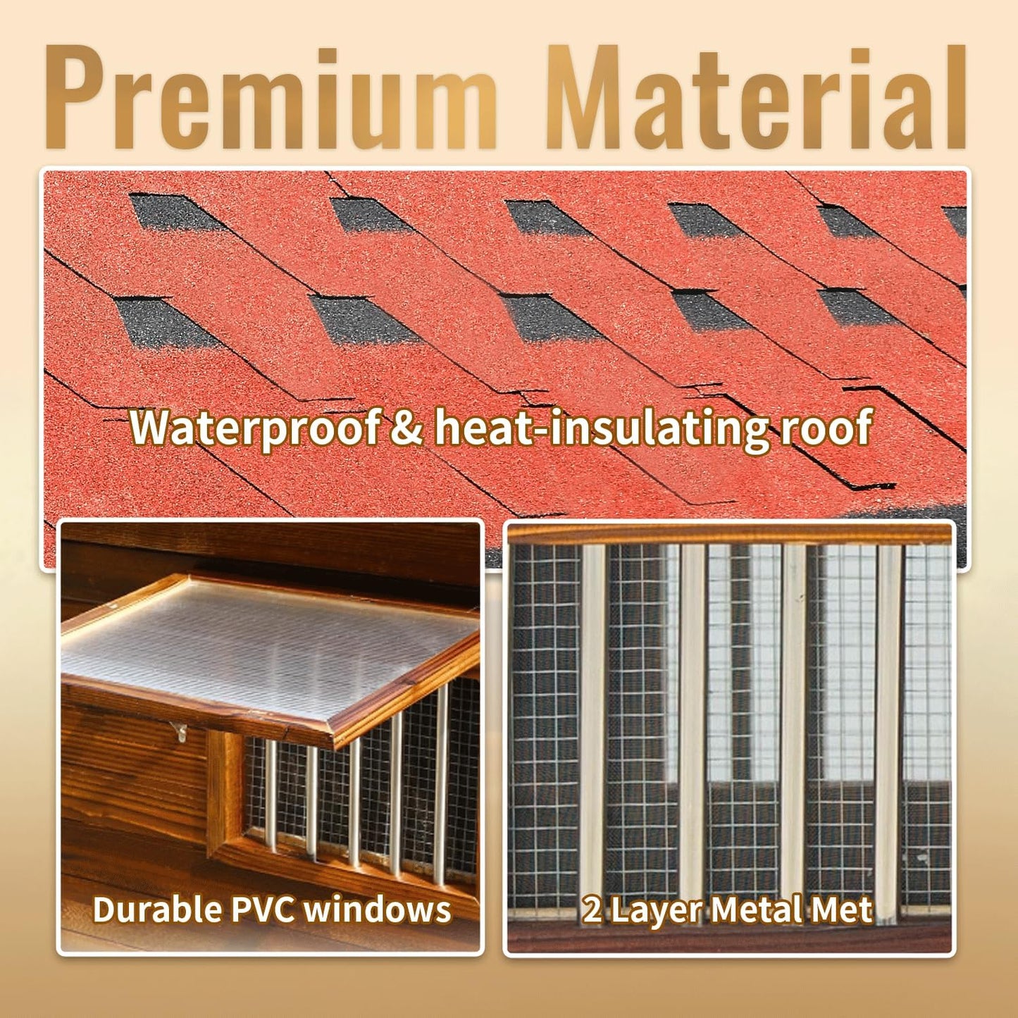 Extra Large Wooden Dog House Outdoor, Waterproof Heavy Duty Dog House Outside with Door and Adjustable Window, Large Outdoor Pet Kennel, 6XL