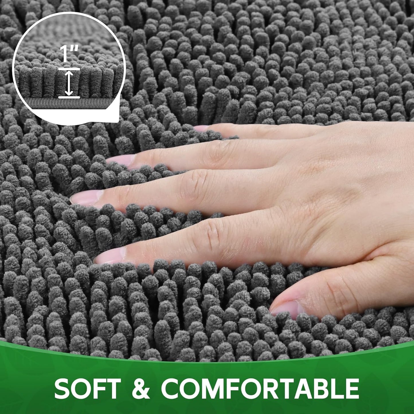 Dog Door Mat Indoor Entrance, 60" x 36" Absorbent & Quick-Drying Mud Rugs, Non-Slip Door Rugs for Entryway Indoor Washable, Soft Chenille Dog Mat for Muddy Paws