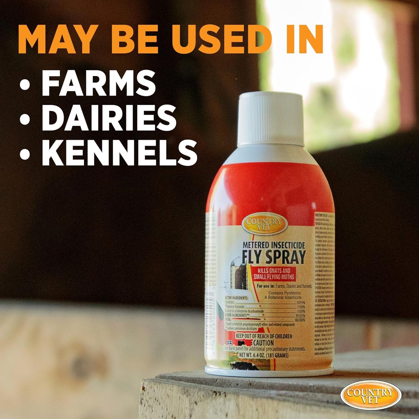 Metered Insecticide Fly Spray - 6.4 oz (Case of 12) - 342050CVA - Kills GNATS and Small Flying Moths