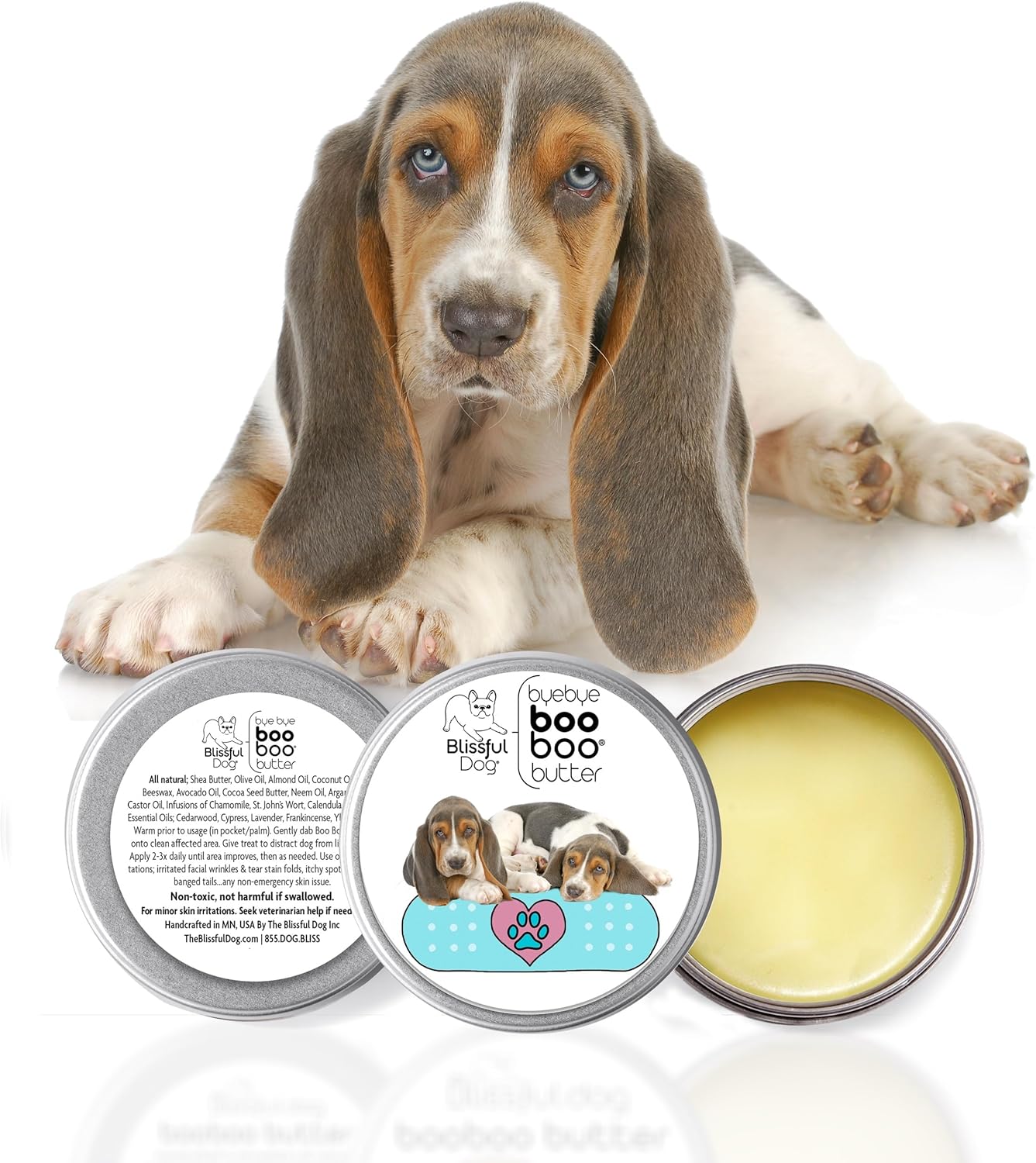 The Blissful Dog 4 oz TIN Basset Hound Booboo Butter