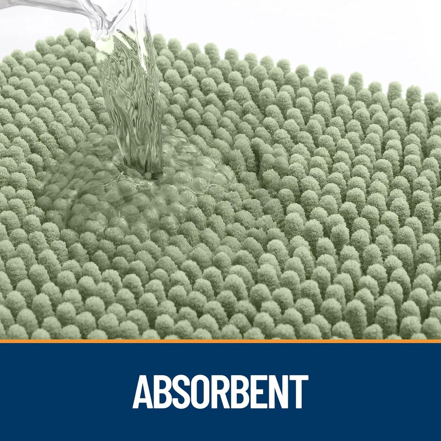 OLANLY Door Mat for Muddy Dog Paws 24x16, Ultra Absorbent Chenille Mud Doormat with Paw Print Design, Non-Slip Washable Doormat for Indoor Entryway, Quick-Dry Pet Bed Mats for Dirty Dogs, Sage Green