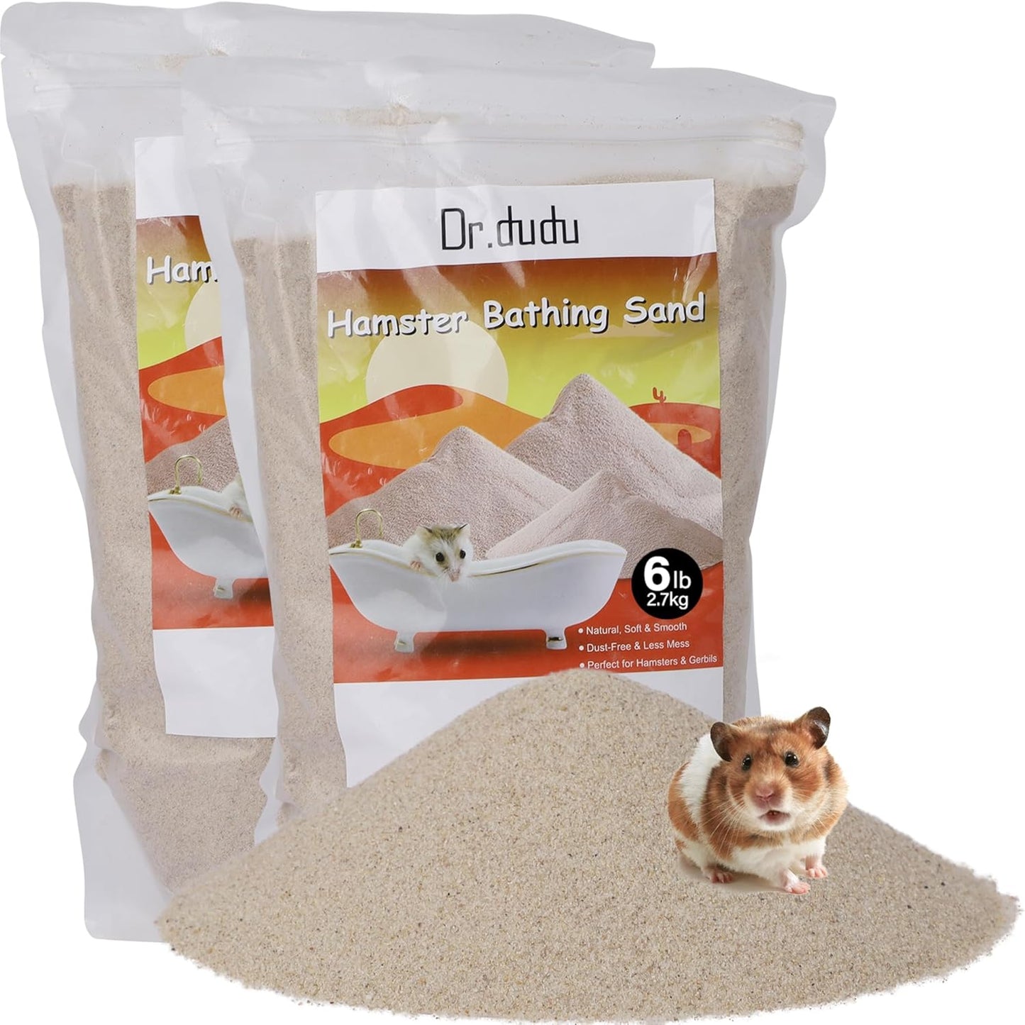 DR.DUDU Hamster Bath Sand, 12lb Dust Free Desert Sand or Potty Litter Sand for Hamster Chinchillas Gerbil Syrian Mice Small Animals (Beige)