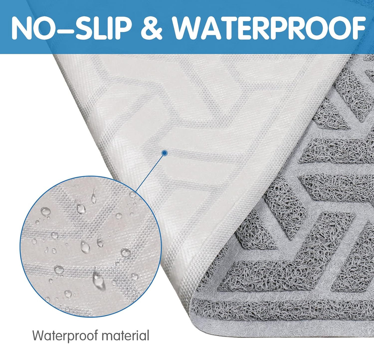 UPSKY Cat Litter Mat - Soft on Kitty Paws, Large Trapping Mat 35" x 24" for Scatter Control, Waterproof Extra Large Box Carpet