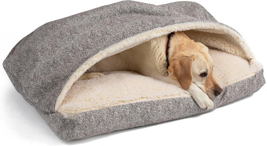 Snoozer Pet Products Luxury Rectangle Cozy Cave Dog Bed with Microsuede, Showdog Collection, Extra Large, Merlin Linen