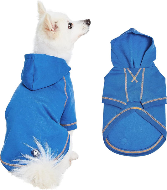 Blueberry Pet Essentials Hoodie – 22″ Cotton‑Blend Sweatshirt with Hood, Alaskan Blue, Machine‑Washable Dog Jersey