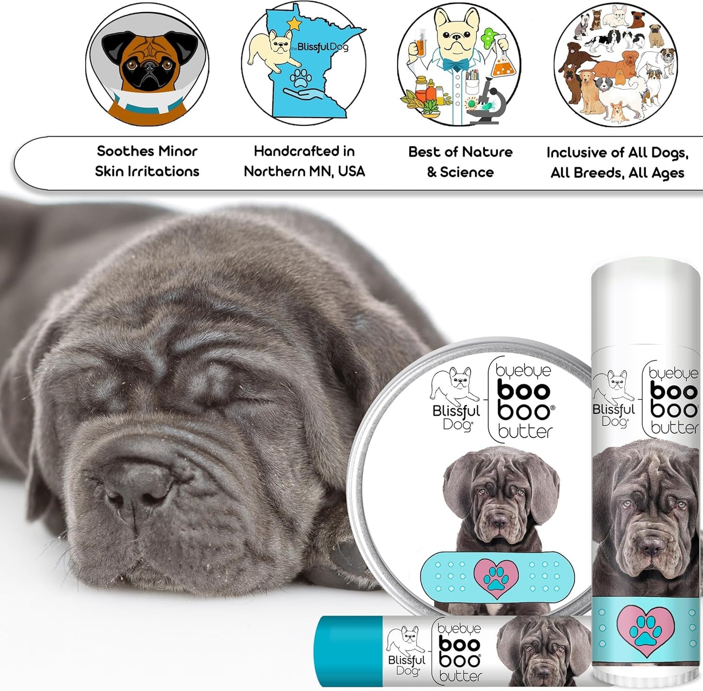 The Blissful Dog Neapolitan Mastiff Boo Boo Butter, 16 oz.