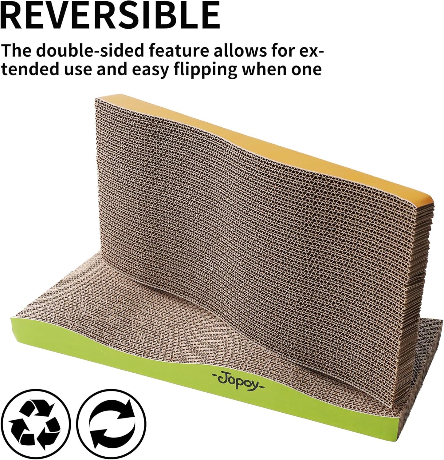 Cat Scratching Board, Corrugate Cat Scratcher for Indoor Cats with Catnip, Cat Scratch Pad with Scratch Textures Design, Cardboard Cat Scratcher with Double-Sided Usability