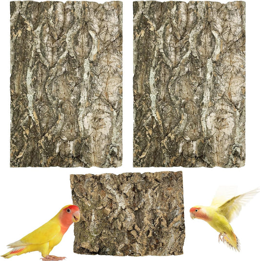Allazone 3 PCS Parrot Chewing Toy Bird Cork Perch Stand, Natural Cork Perch, Parrot Chewing Toy Bird Cork Perch Stand for Parakeet Cockatiel Conure Lovebird