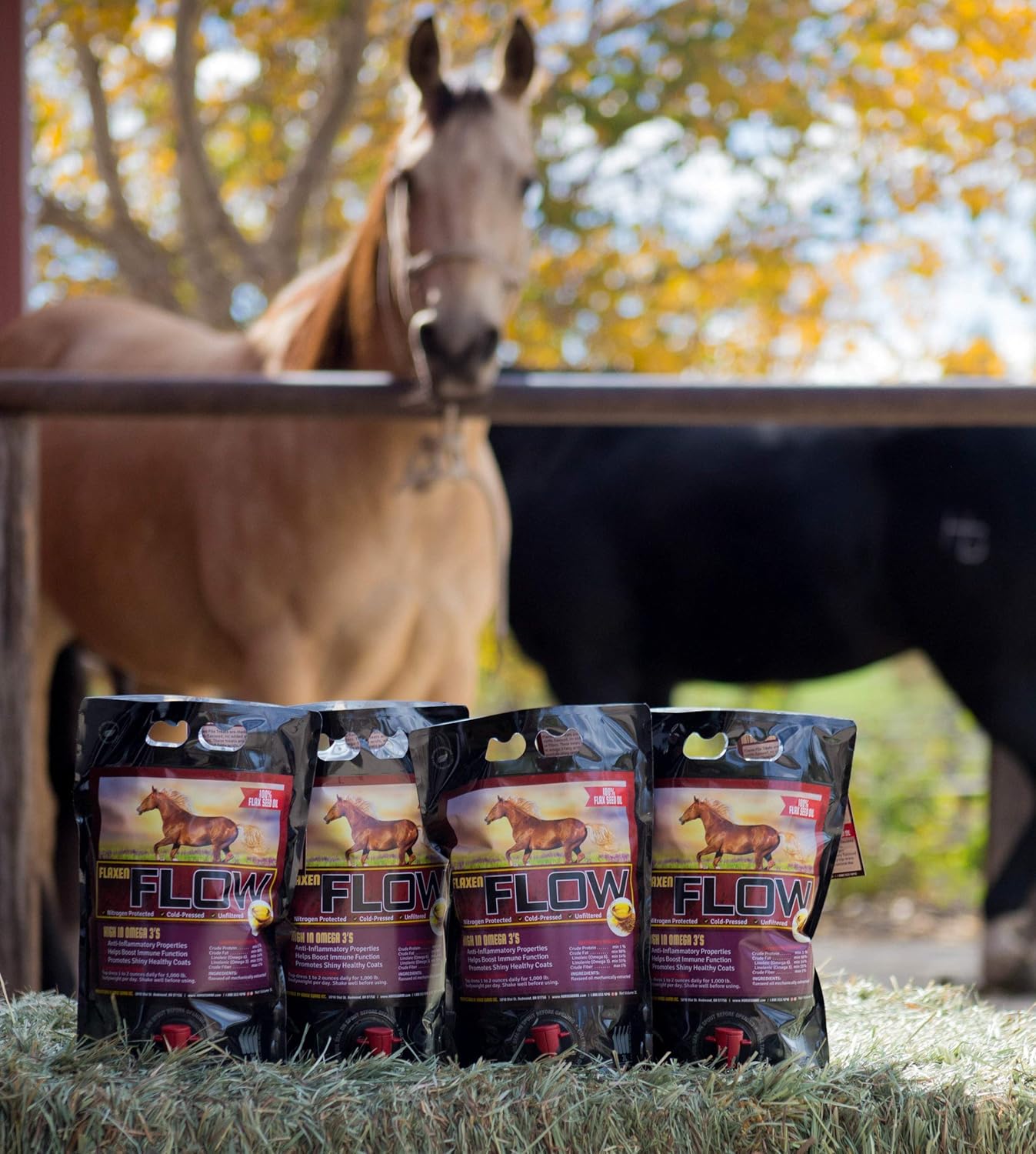 Flaxen Flow 3 L, 100% Flax Seed Oil for Horses, Rich in Omega-3 and Omega-6 Fatty Acids