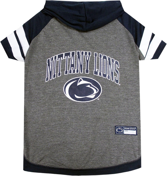 NCAA Penn State Nittany Lions Hoodie for Dogs & Cats, Medium Collegiate Licensed Dog Hoody Tee Shirt. Sports Hoody T-Shirt for Pets. College Sporty Dog Hoodie Shirt.