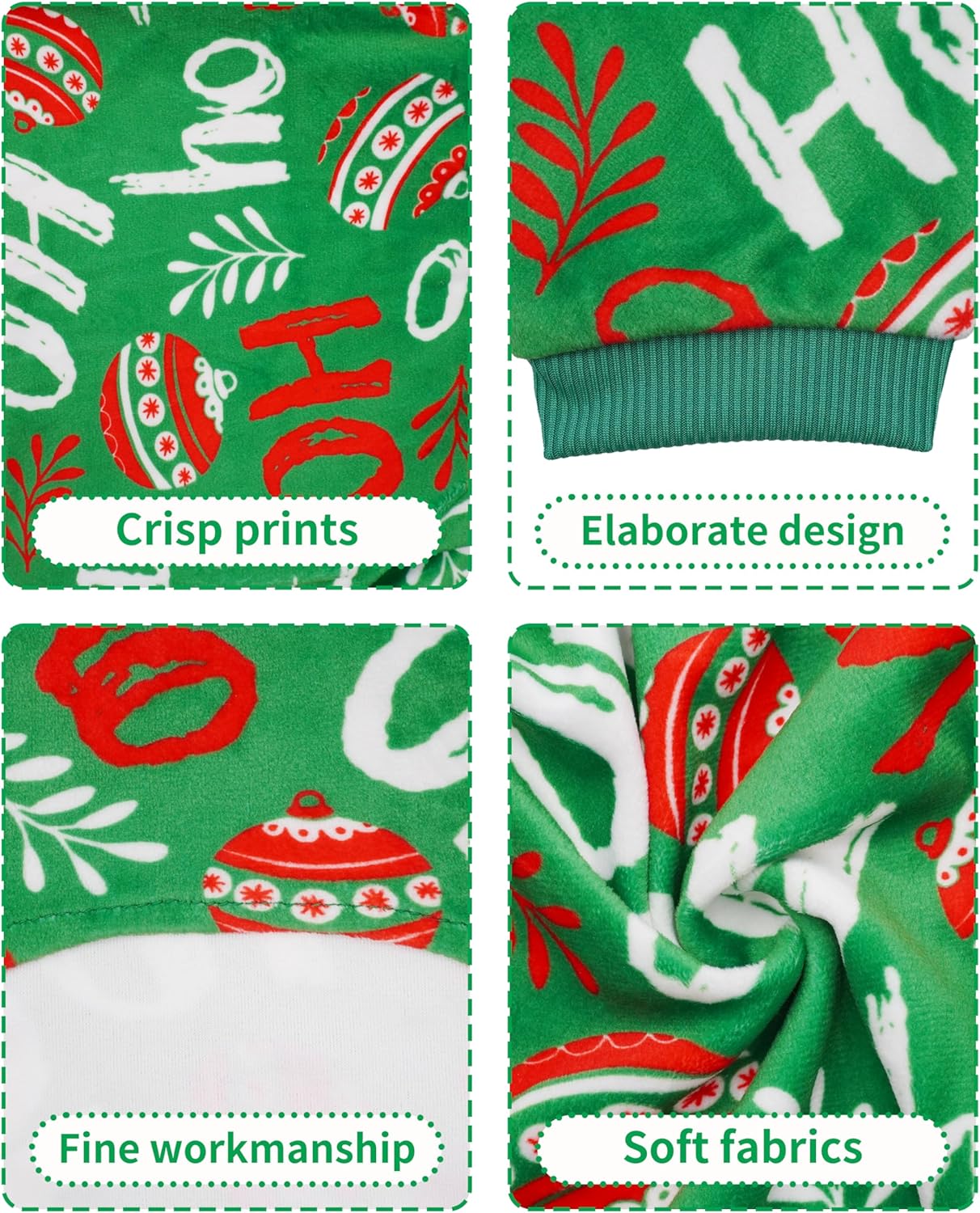 PET SHOW 4 Pack Small Dog Christmas Pajamas Holiday Dog Clothes for Medium Dogs Girl Boy Soft Stretchy PJs Xmas Jumpsuit Puppy Cats Onesies Red Green Outfits with Sleeve Pets Dachshund Costume L